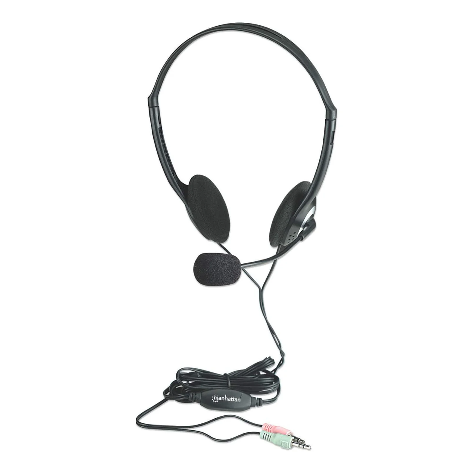 164429 casque Avec fil Arceau Appels/Musique Noir, Argent