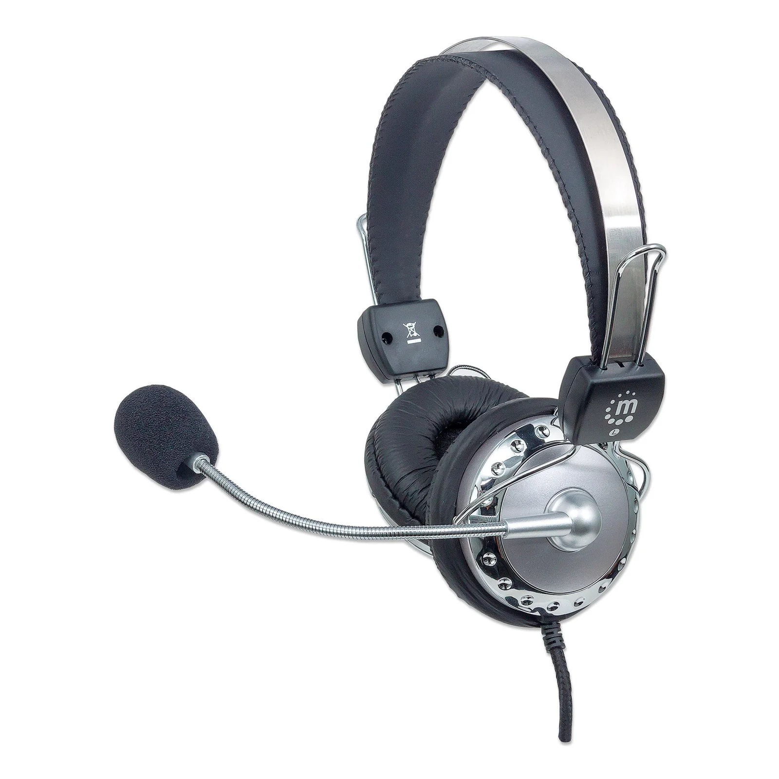 Manhattan 175517 casque Avec fil Arceau Appels/Musique Gris
