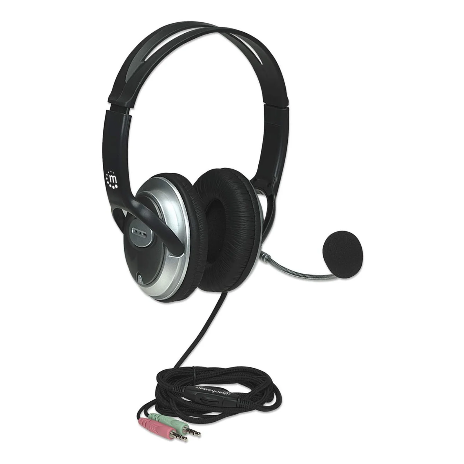 Manhattan 175555 casque Avec fil Arceau Appels/Musique Noir