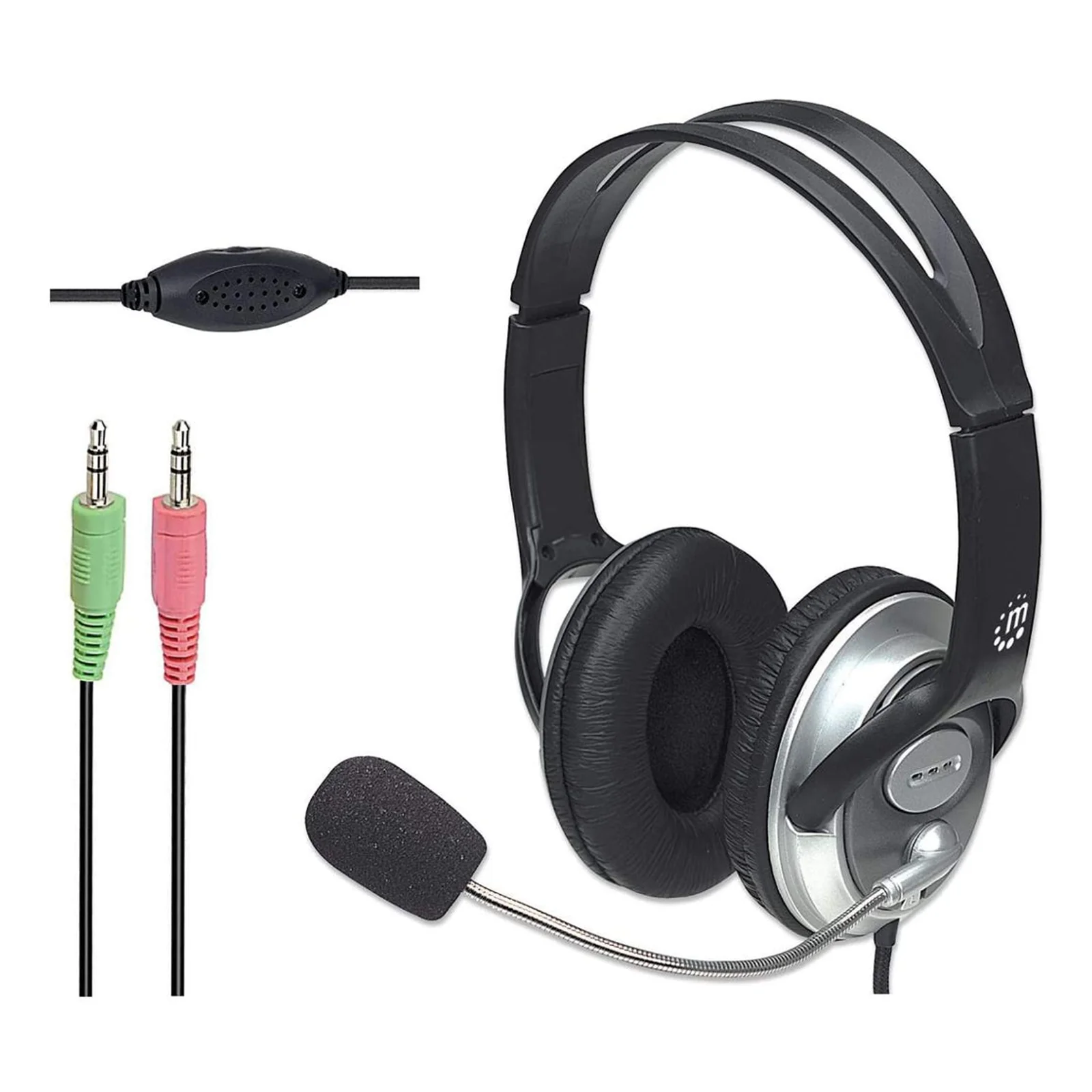 Manhattan 175555 casque Avec fil Arceau Appels/Musique Noir