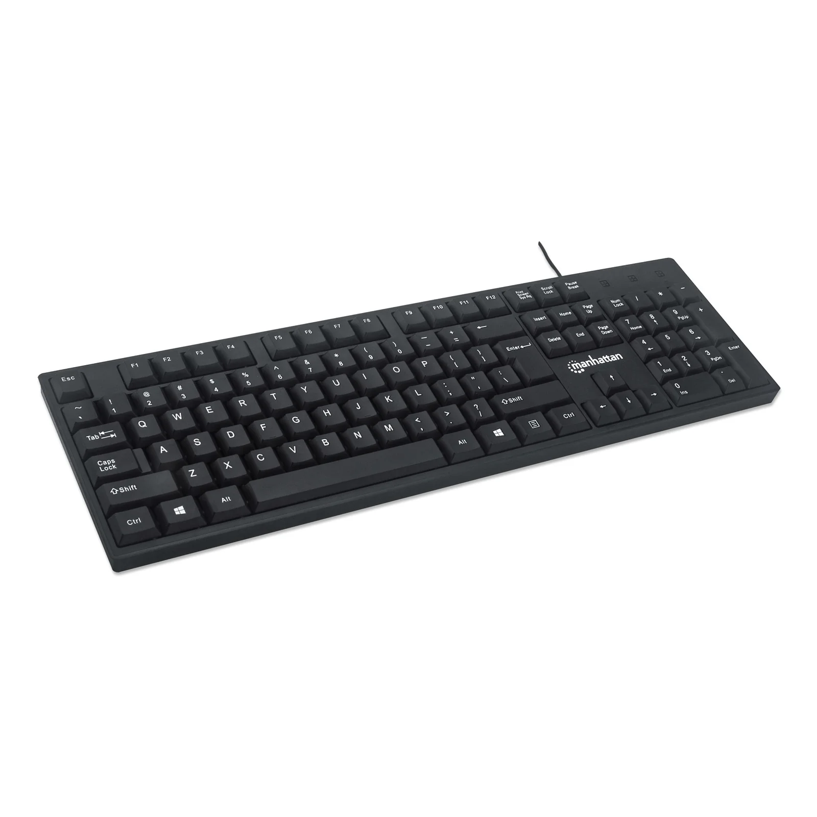 Manhattan 179324 clavier Bureau USB QWERTZ Noir