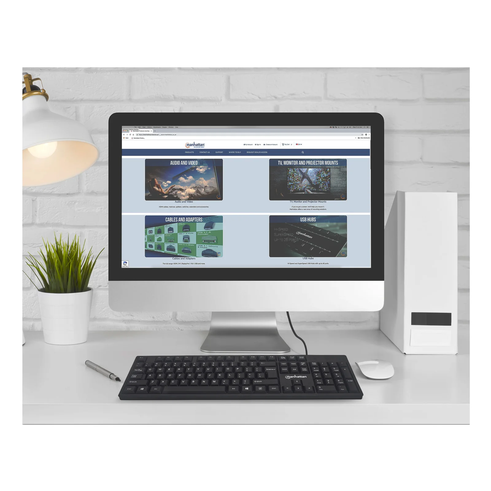 Manhattan 179324 clavier Bureau USB QWERTZ Noir