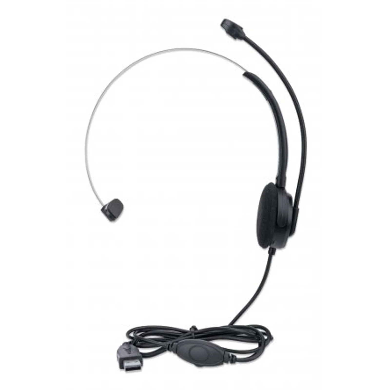 Manhattan 179867 casque Avec fil Arceau Bureau/Centre d'appels USB Type-A Noir
