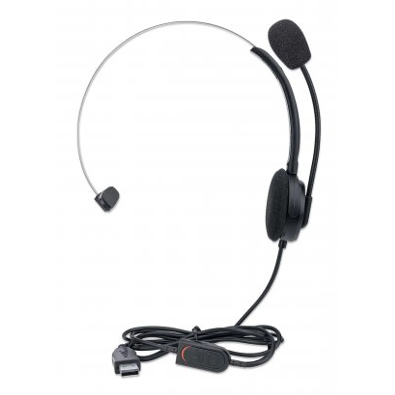 Manhattan 180498 casque Avec fil Arceau Bureau/Centre d'appels USB Type-A Noir