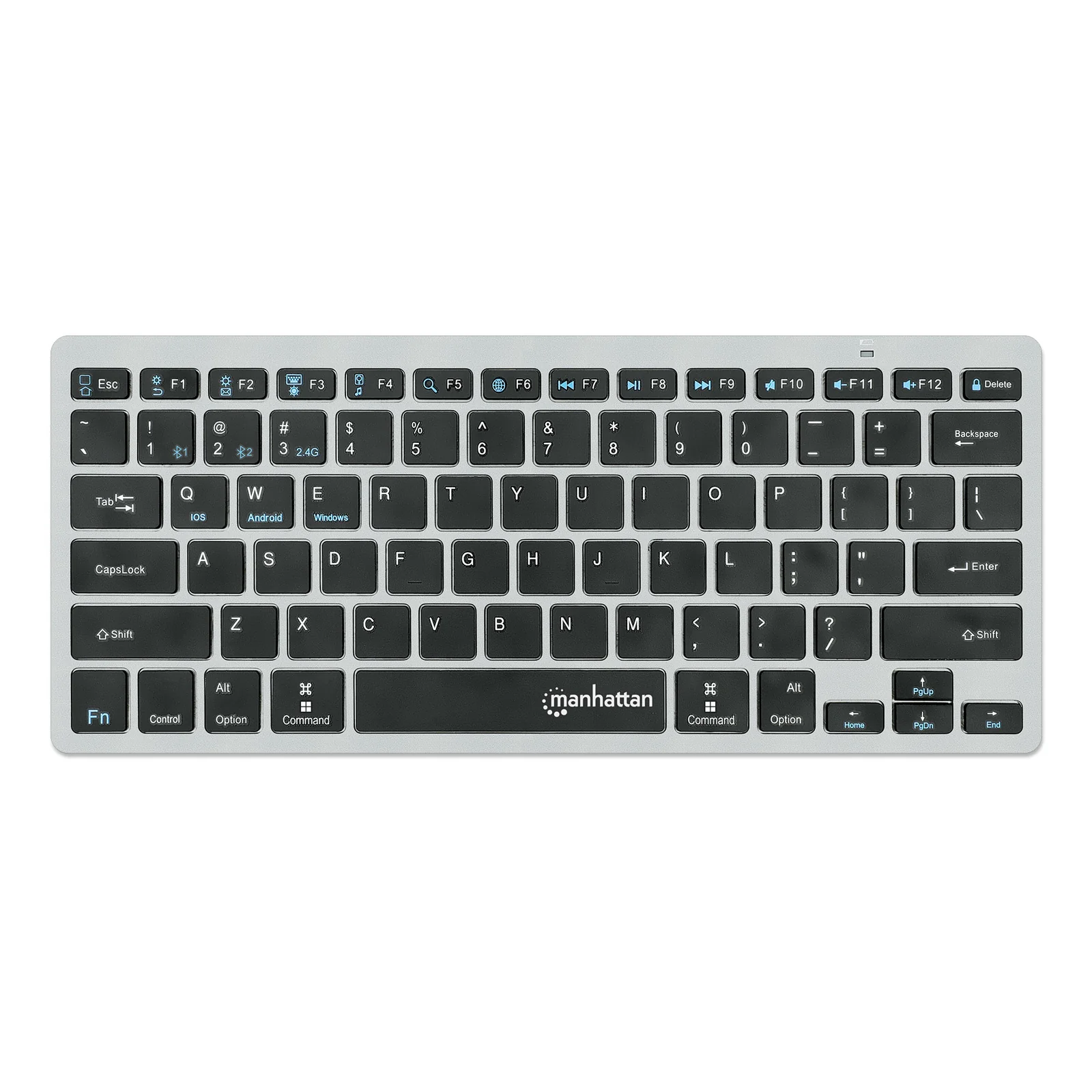 Manhattan 180559 clavier Bureau RF sans fil + Bluetooth QWERTZ Allemand Noir, Gris