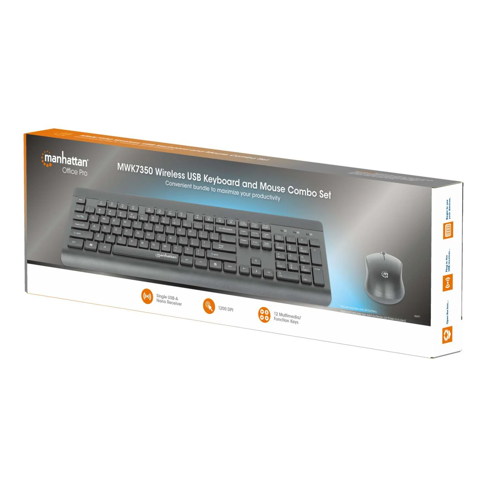 Manhattan 180771 clavier Souris incluse Universel RF sans fil QWERTY Noir