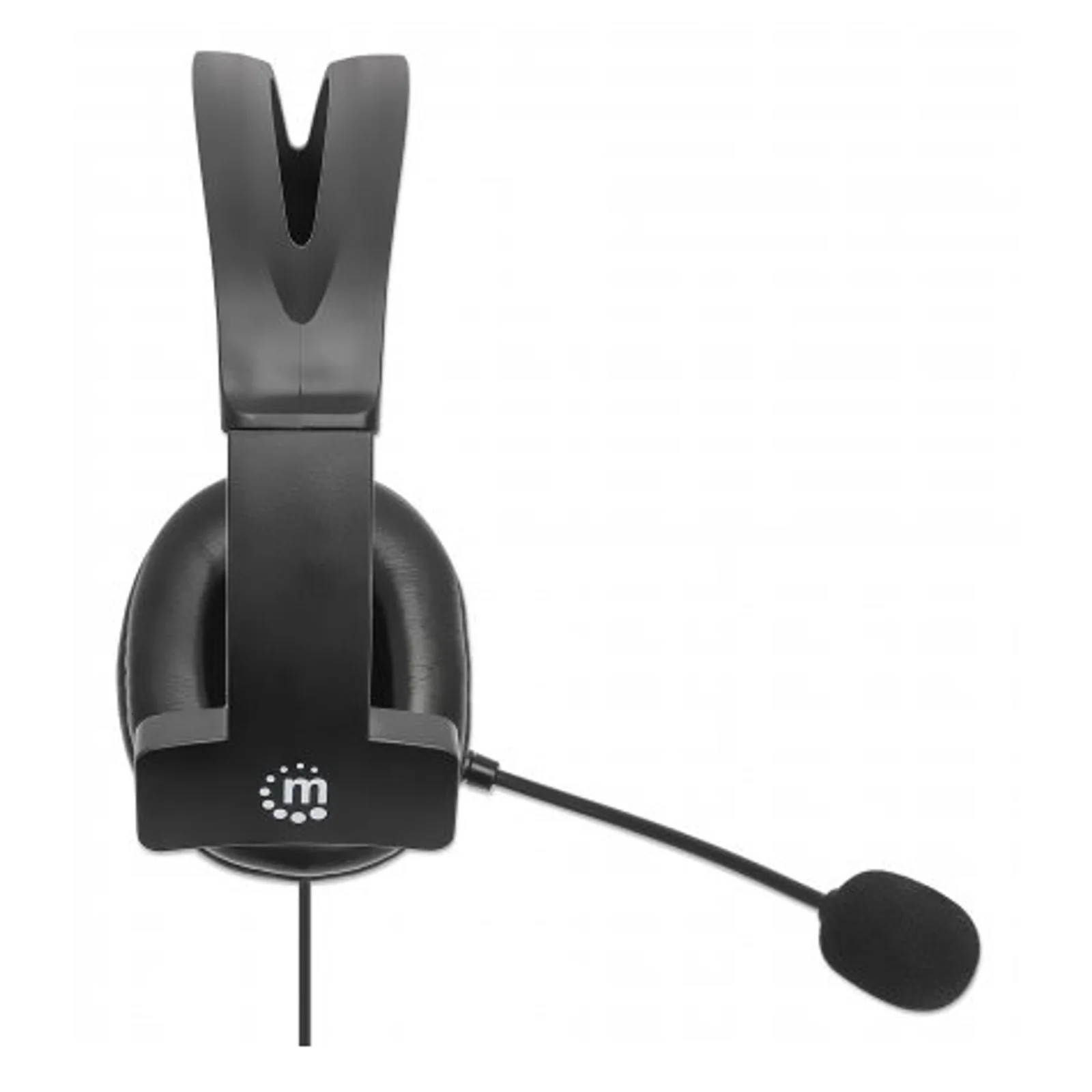 Manhattan 180849 casque Avec fil Arceau Bureau/Centre d'appels USB Type-A Noir