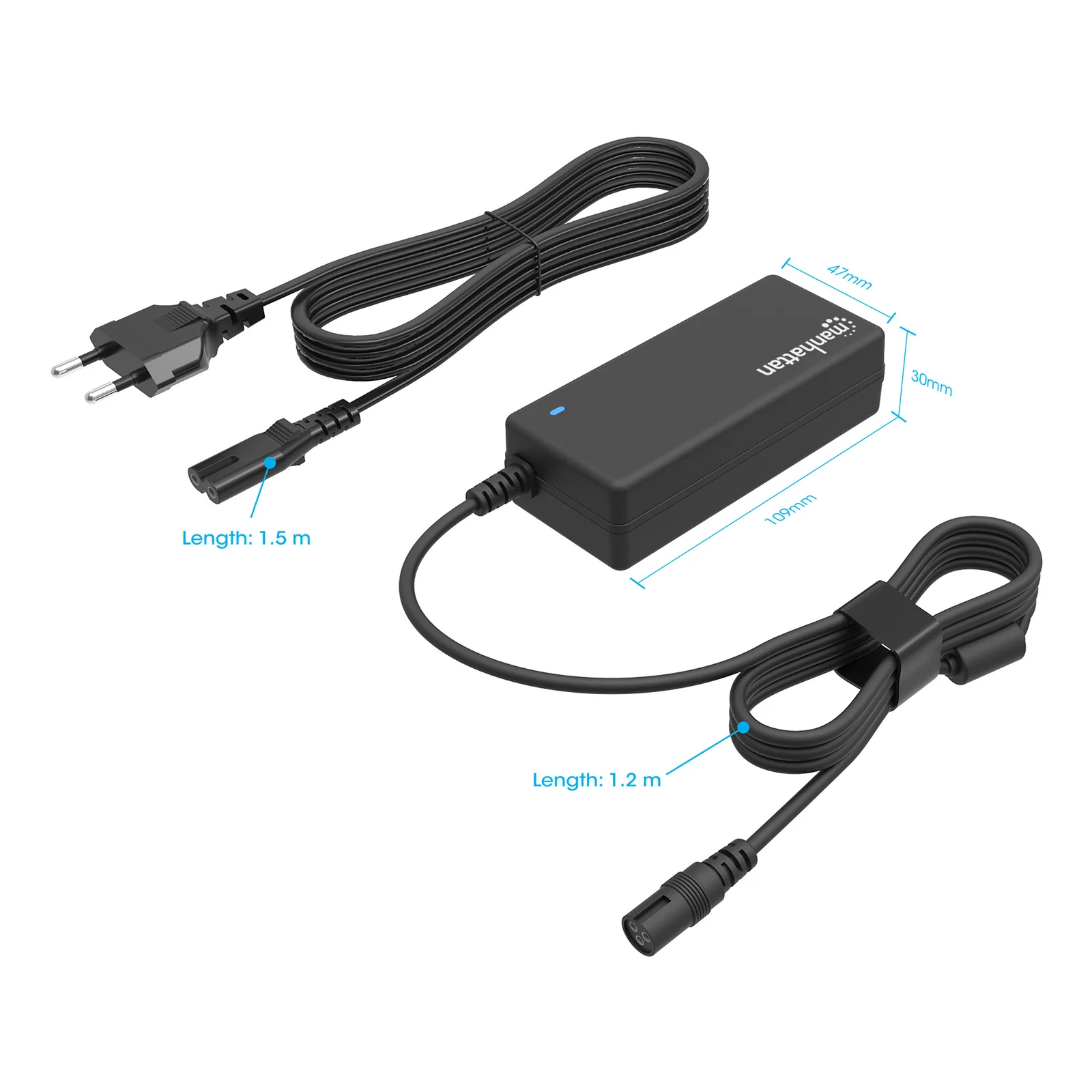 Manhattan 180962 adaptateur de puissance & onduleur Intérieure 65 W Noir