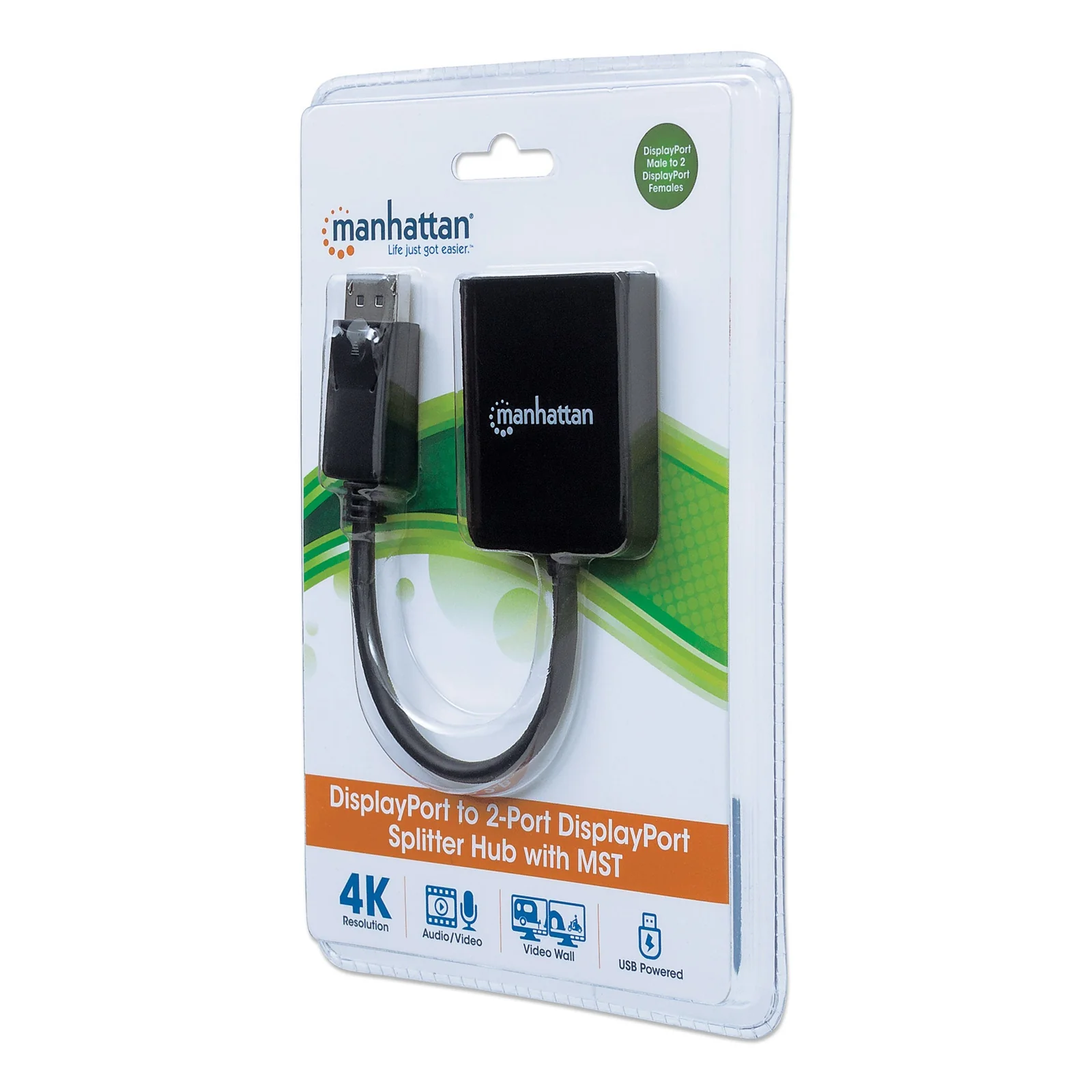Manhattan 207768 répartiteur vidéo DisplayPort 2x DisplayPort