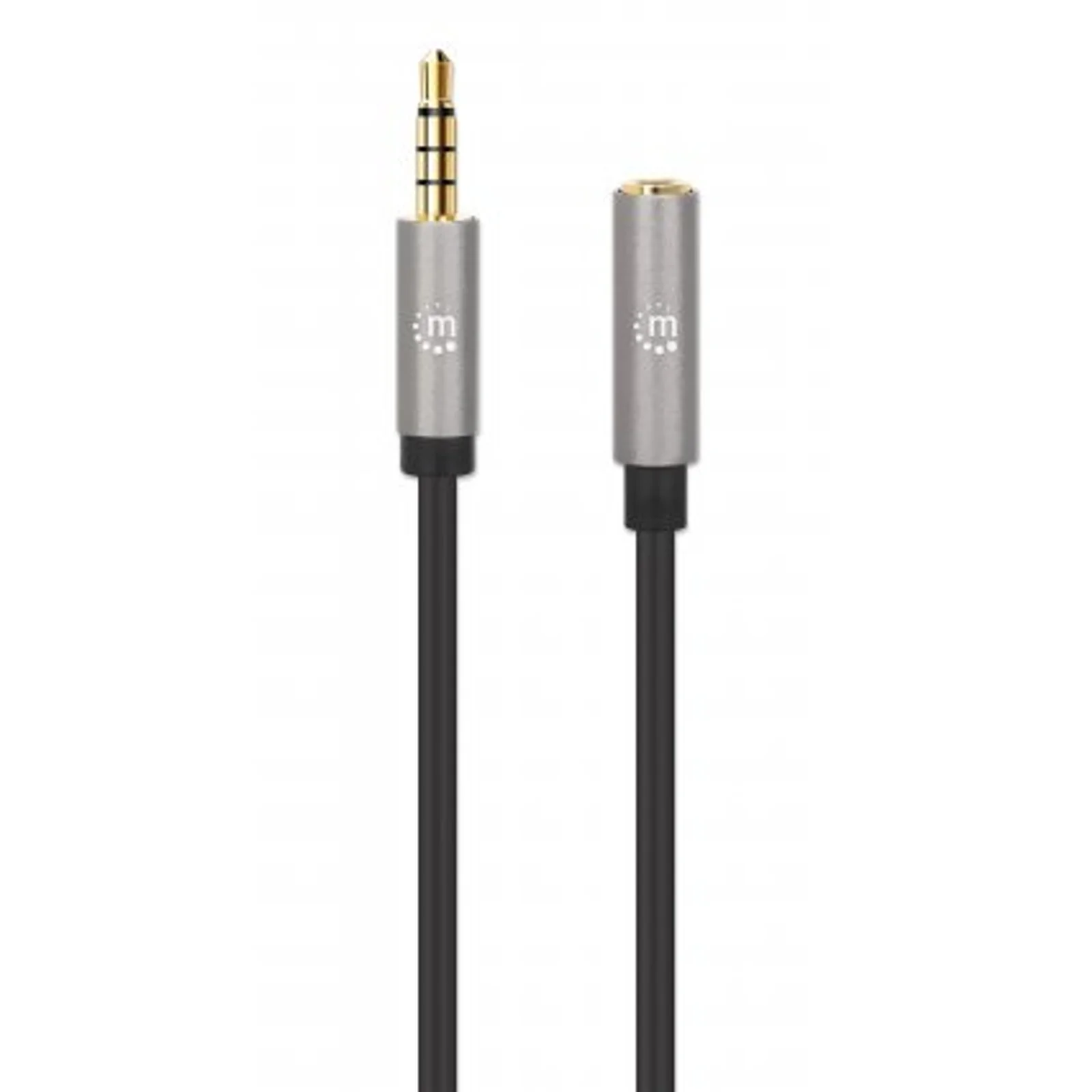 Manhattan 356022 câble audio 1 m 3,5mm Noir, Argent