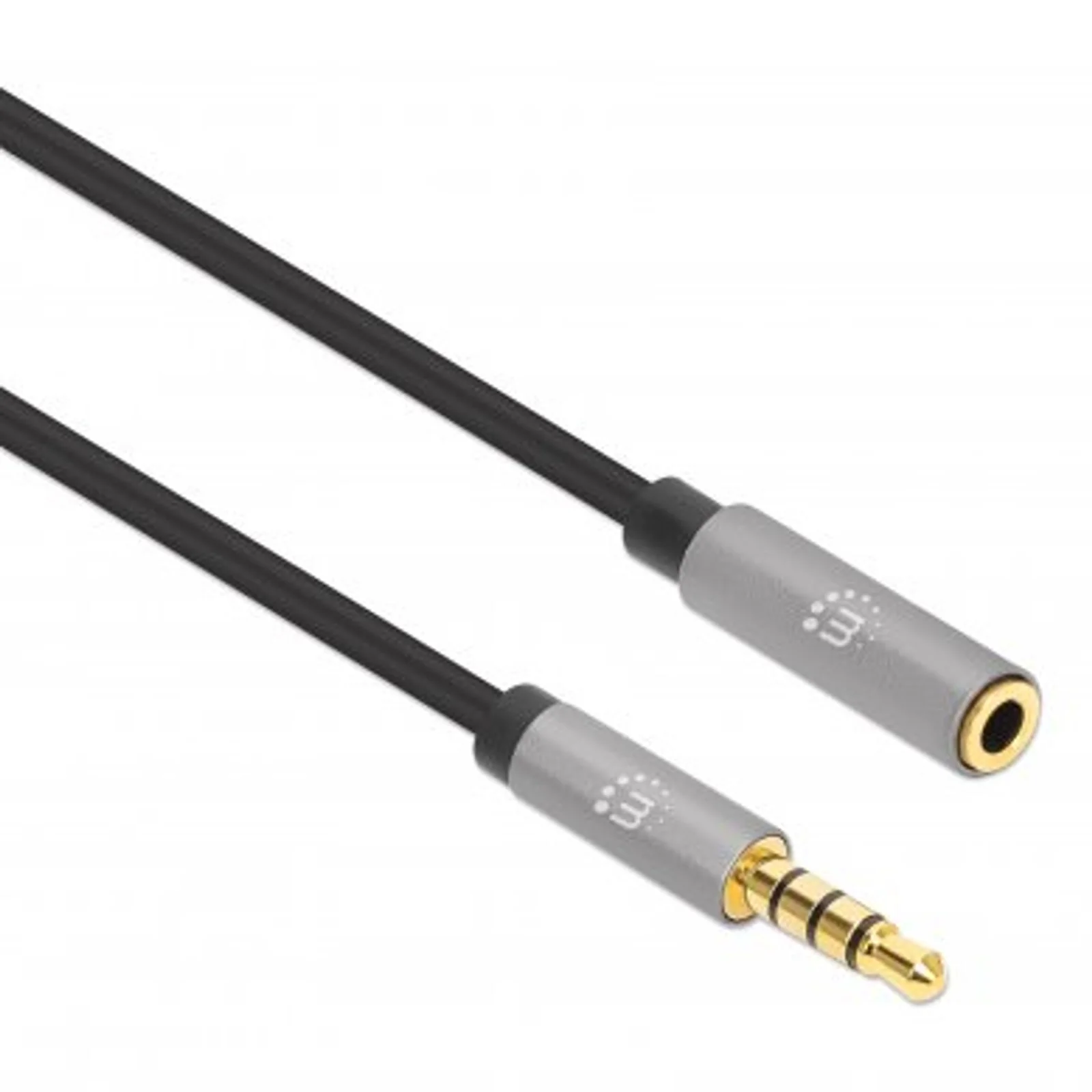Manhattan 356046 câble audio 3 m 3,5mm Noir, Argent