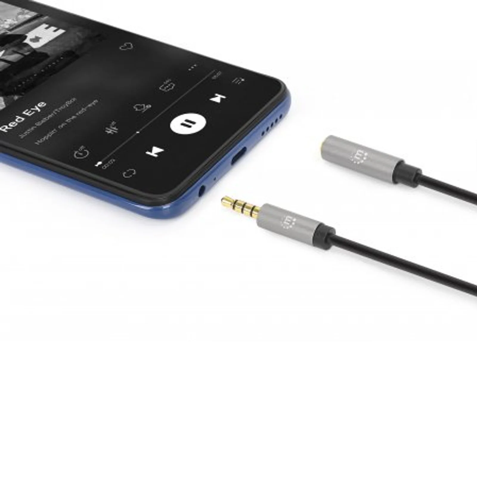 Manhattan 356046 câble audio 3 m 3,5mm Noir, Argent
