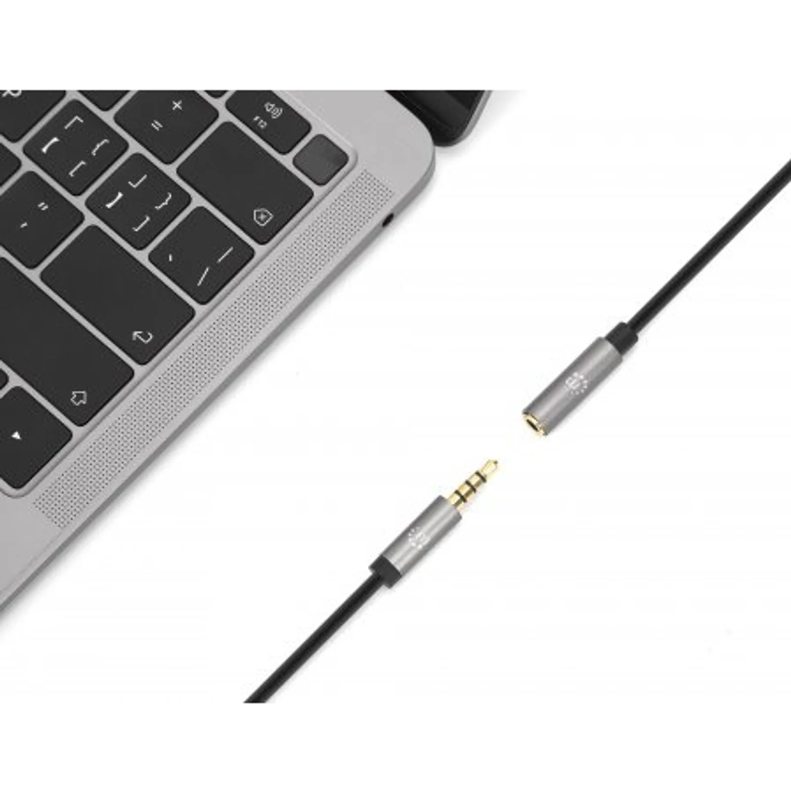 Manhattan 356046 câble audio 3 m 3,5mm Noir, Argent