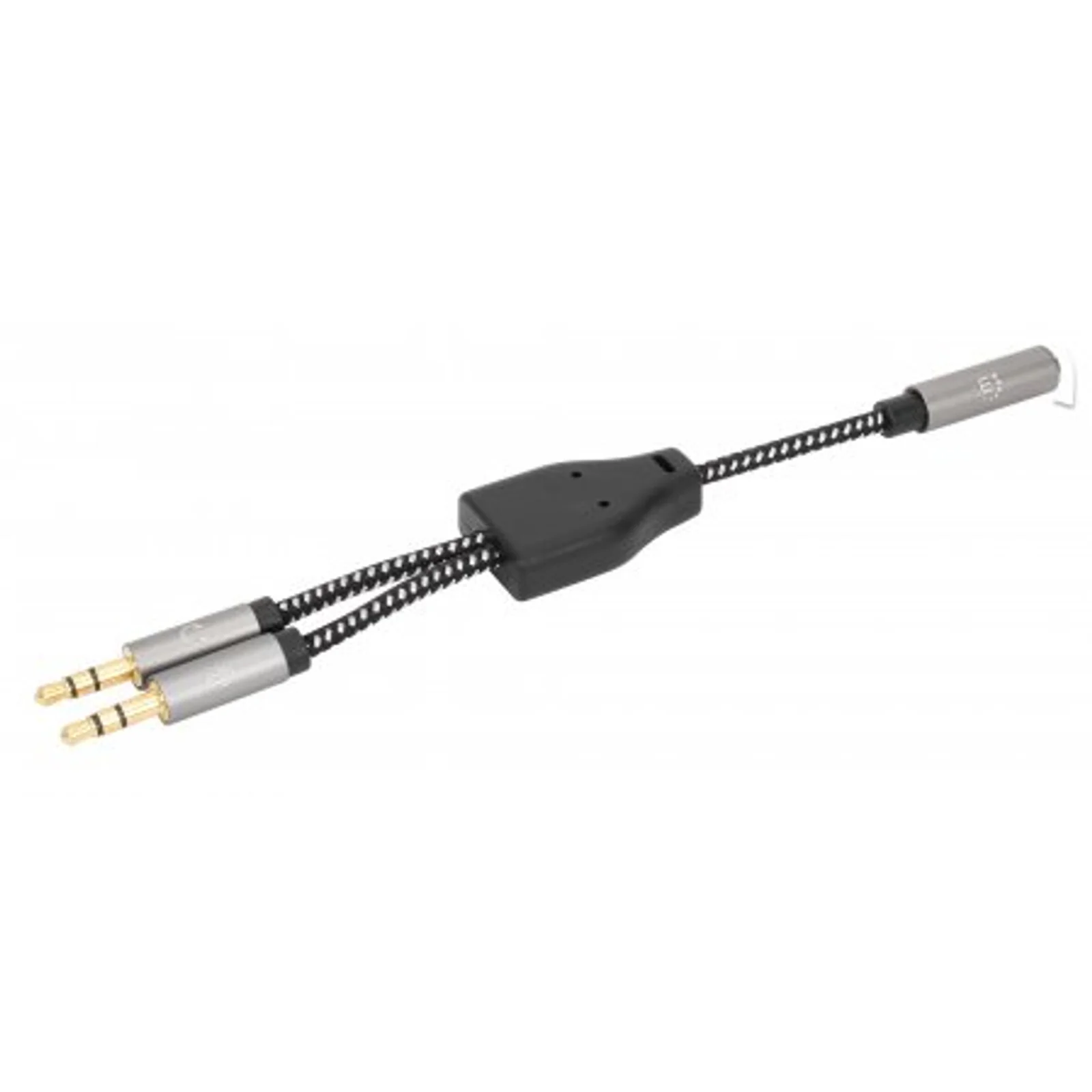 356121 câble audio 0,15 m 3,5mm 2 x 3.5mm Noir, Argent