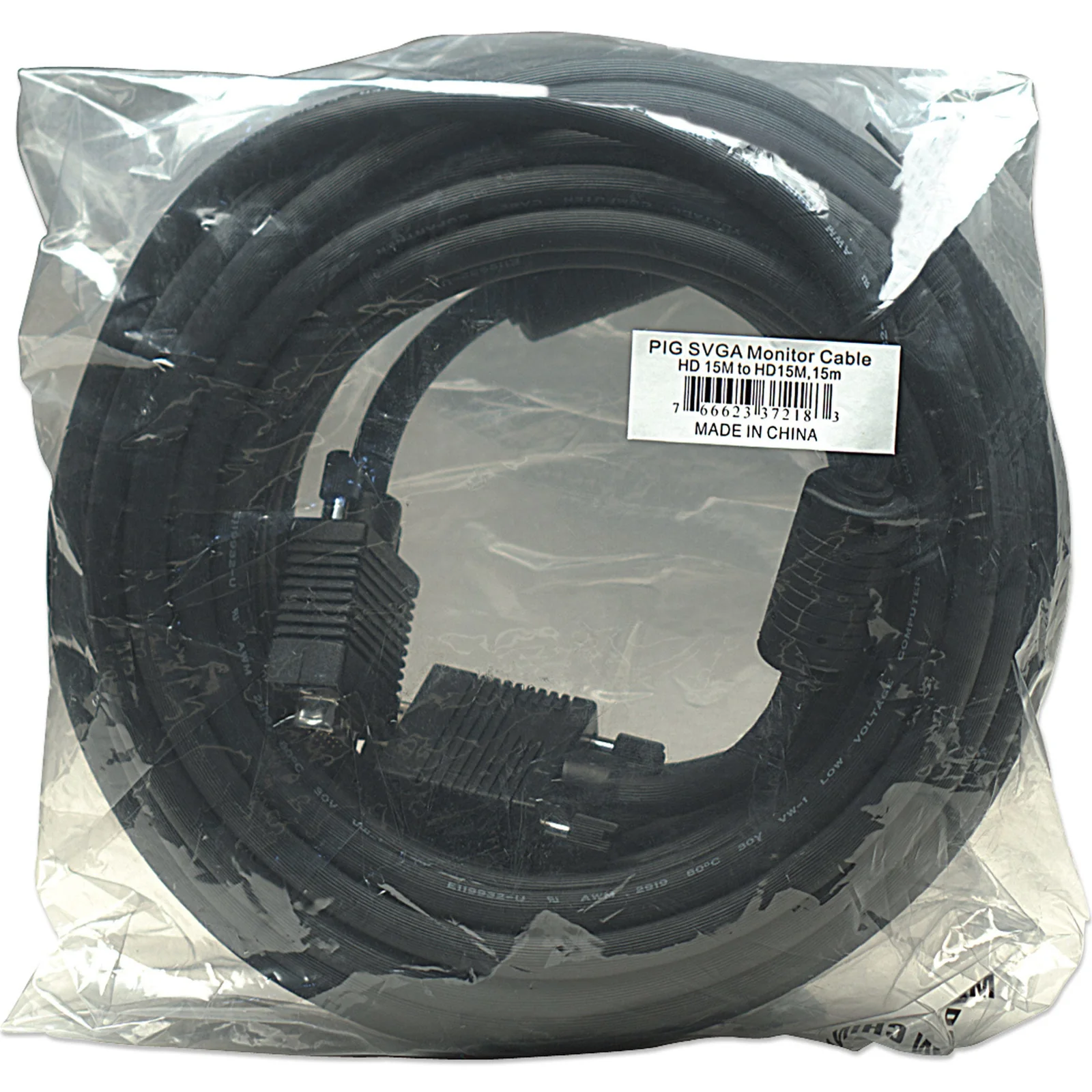 Manhattan 372183 câble VGA 15 m VGA (D-Sub) Noir