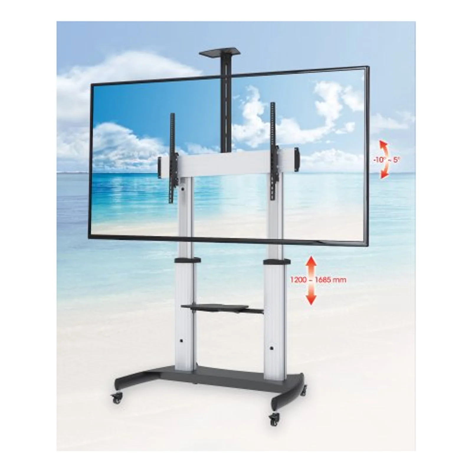Manhattan 461672 support d'écran plat pour bureau 2,54 m (100") Sol Argent