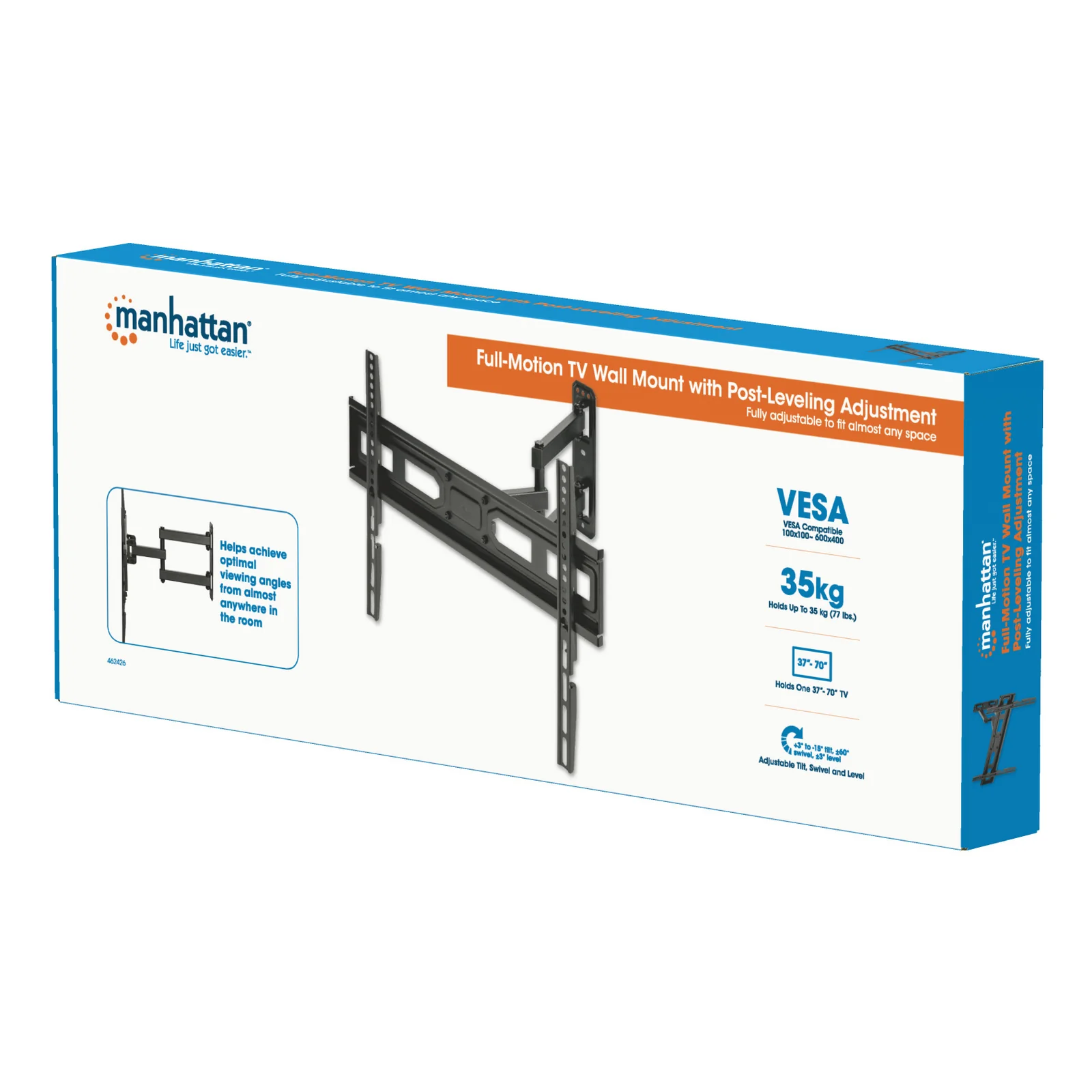 Manhattan 462426 support pour téléviseur 177,8 cm (70") Noir