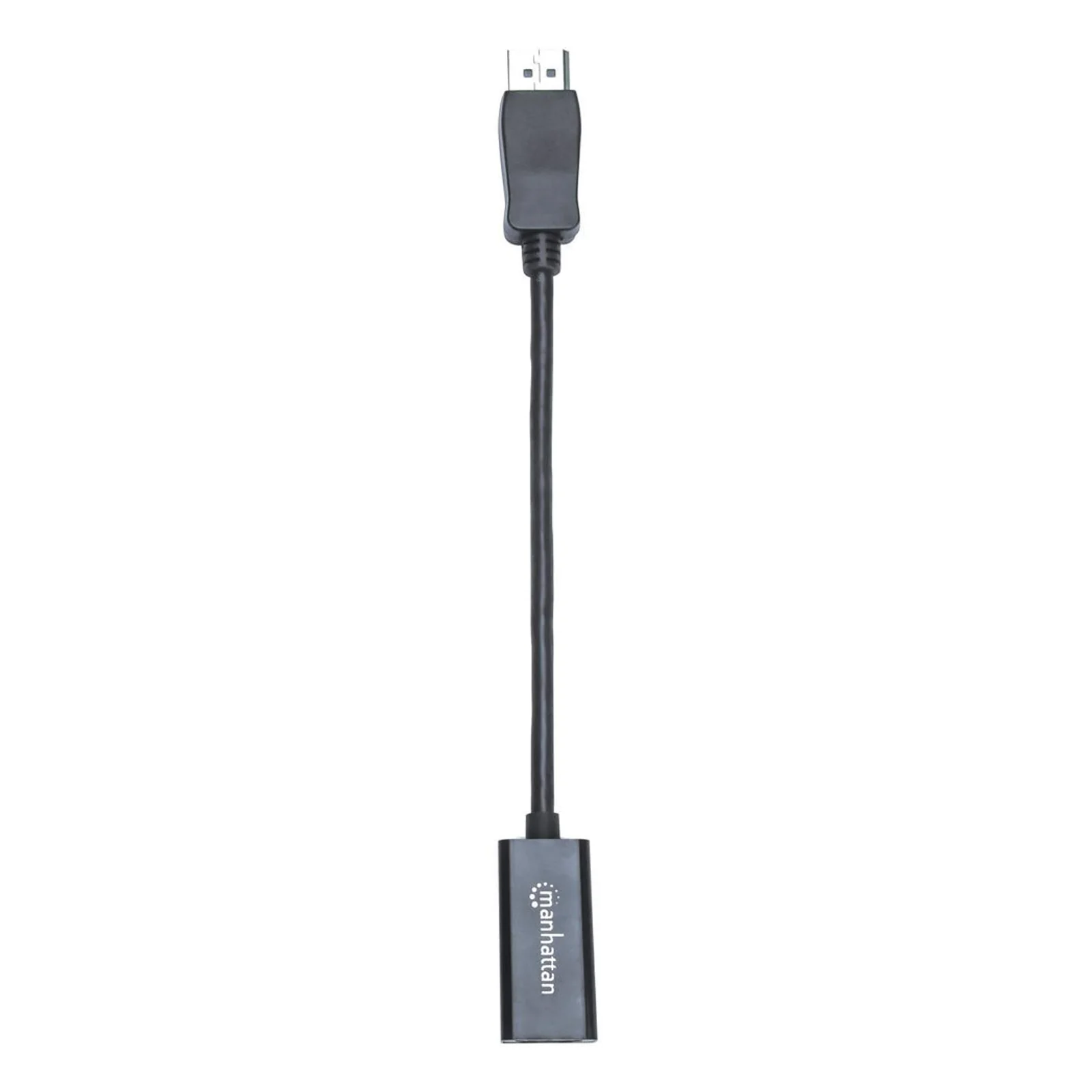 Manhattan Adaptateur câble DisplayPort 1.1 vers HDMI, 1080p à 60 Hz, mâle vers femelle, 15 cm, DP avec verrouillage, non bidirectionnel, noir, garantie 3 ans, équivalent à DP2HDMI
