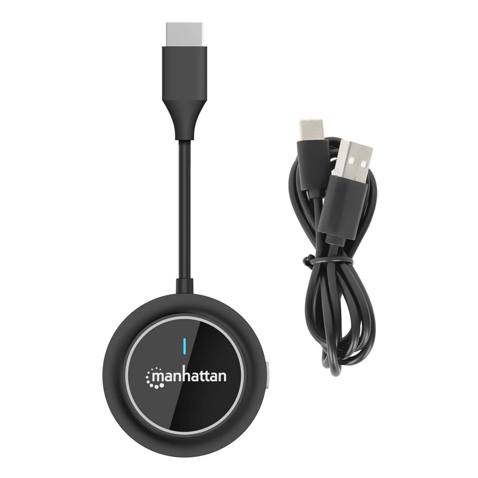 Manhattan Adaptateur sans fil HDMI 1080p avec émetteur HDMI, dongle pour diffusion vidéo sans fil depuis un appareil HDMI vers un téléviseur ou un projecteur HDMI, nécessite le récepteur du kit de présentation sans fil HDMI n° 208420, noir