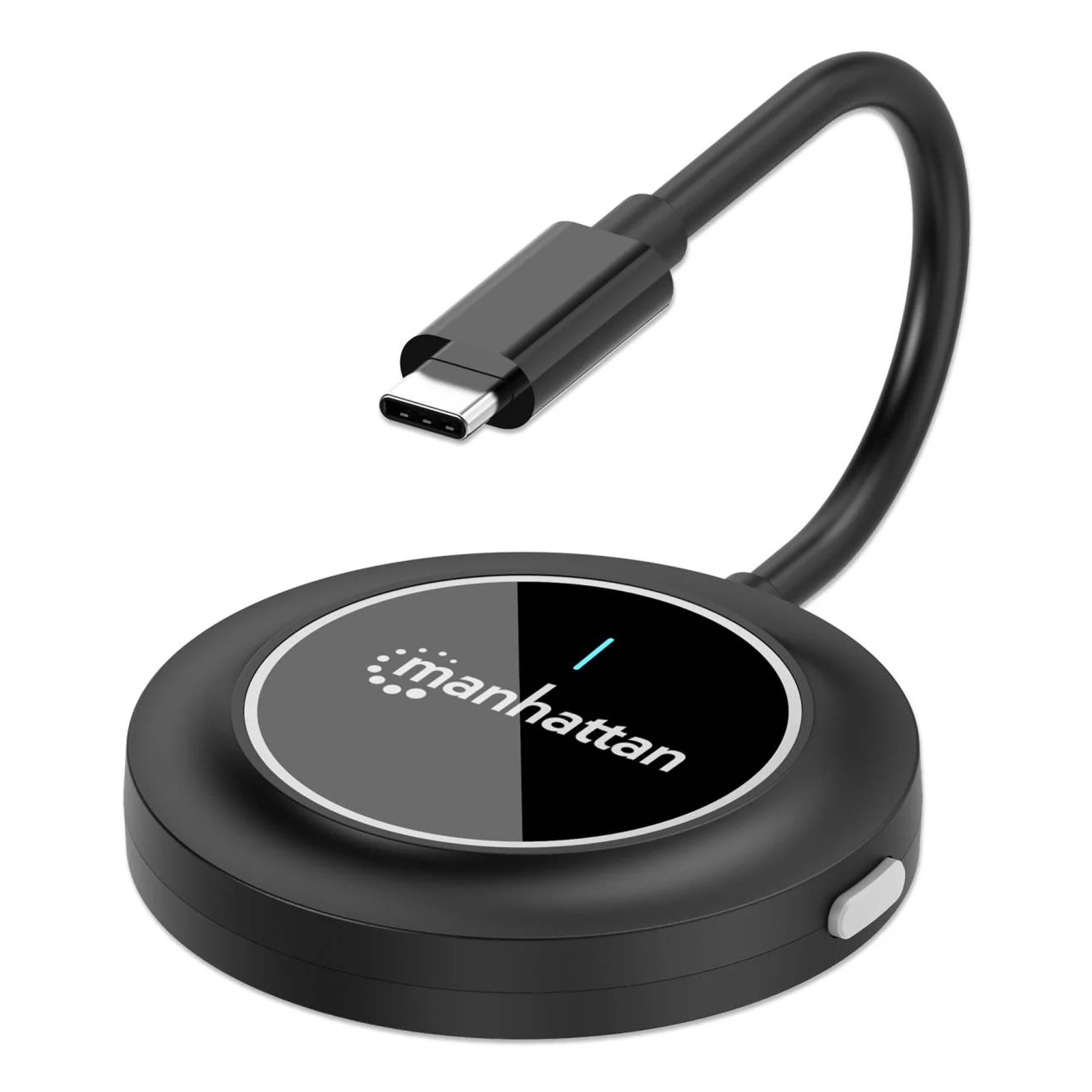 Manhattan Adaptateur sans fil HDMI 1080p avec émetteur USB-C, dongle pour diffusion vidéo sans fil depuis un appareil USB-C vers un téléviseur ou un projecteur HDMI, nécessite le récepteur du kit de présentation sans fil HDMI n° 208420, noir