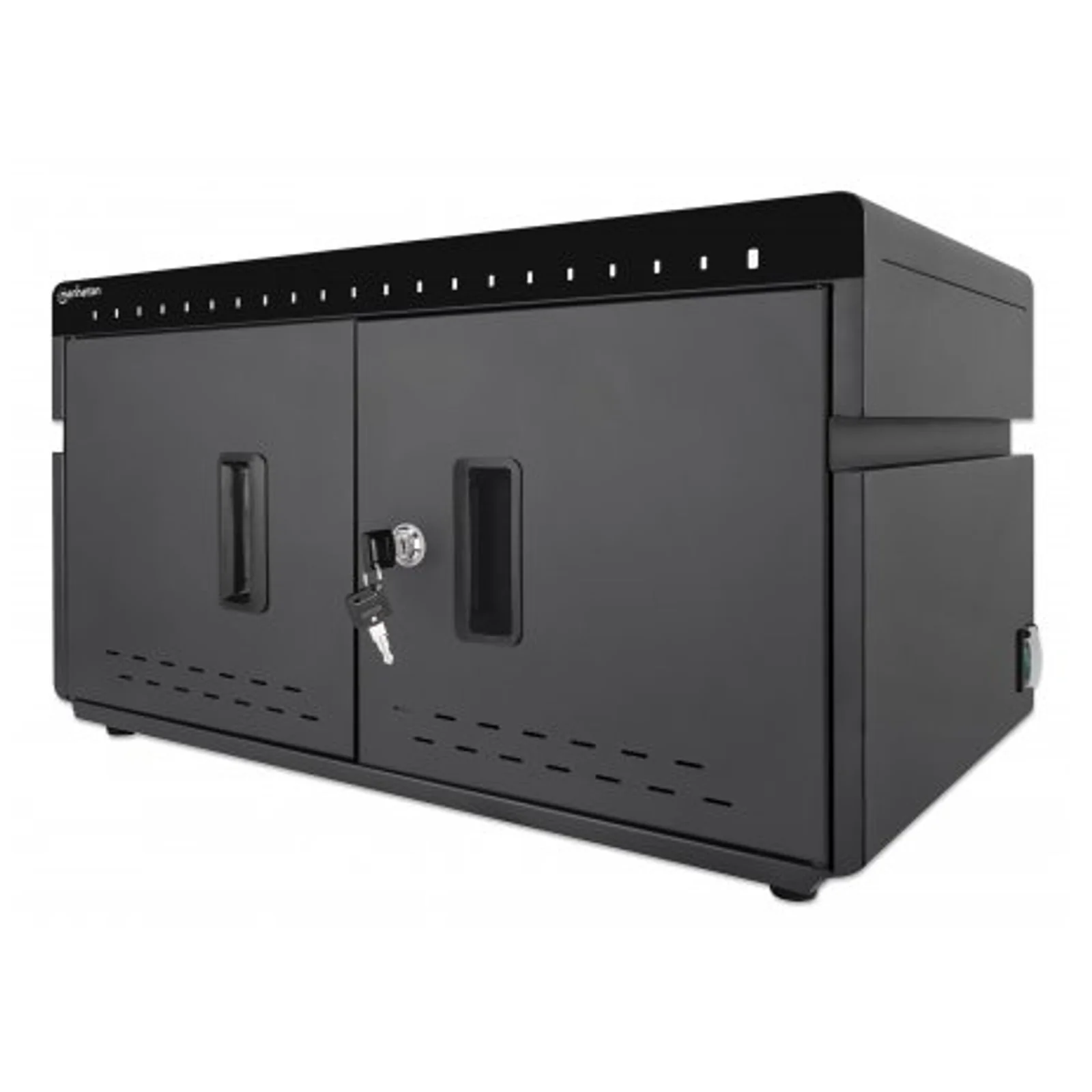 Armoire de charge USB-C de bureau 20 appareils (iPad jusqu’à 11"), pour tablettes et smartphones, compartiments 264×22×235 mm, câbles non inclus (câble USB-C 354868 suggéré), verrouillable, alternative aux chariots de charge, câbles EU/UK inclus
