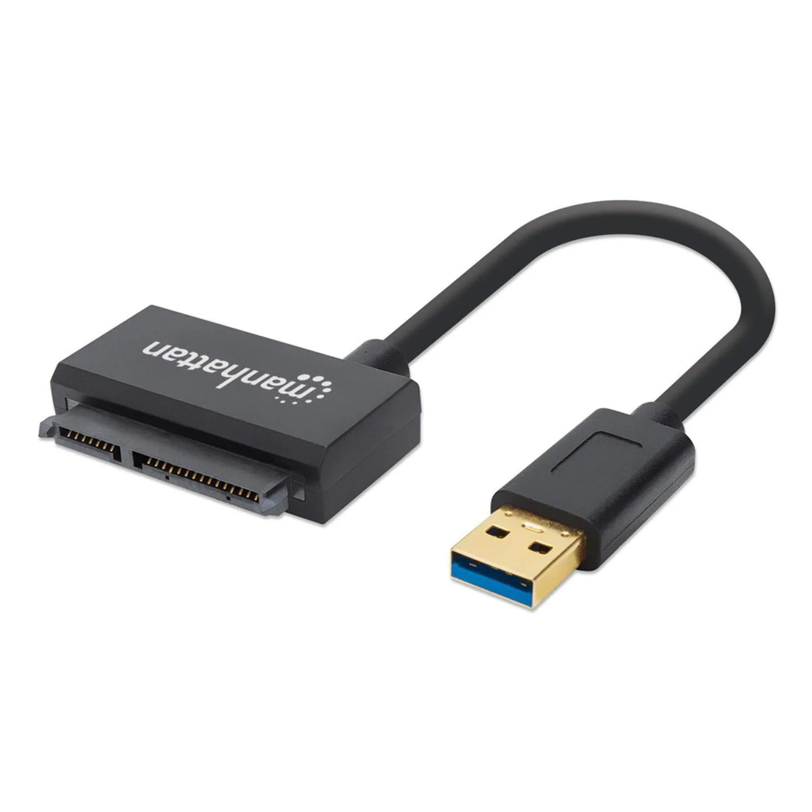 Câble adaptateur USB-A vers SATA 2,5", 42 cm, mâle à mâle, 5 Gbit/s (USB 3.2 Gen1 / USB 3.0), prend en charge LBA 48 bits, noir, garantie 3 ans