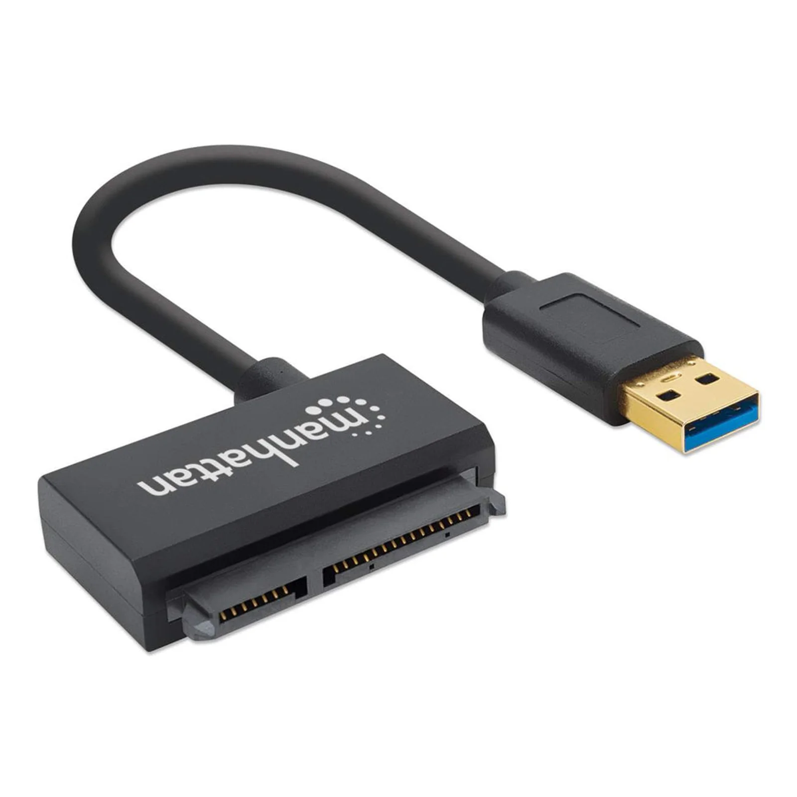 Manhattan Câble adaptateur USB-A vers SATA 2,5", 42 cm, mâle à mâle, 5 Gbit/s (USB 3.2 Gen1 / USB 3.0), prend en charge LBA 48 bits, noir, garantie 3 ans