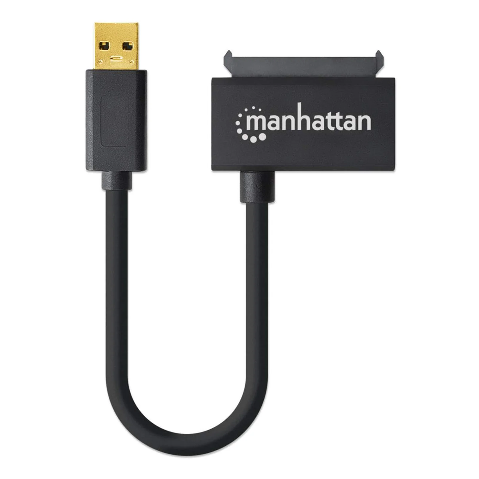 Manhattan Câble adaptateur USB-A vers SATA 2,5", 42 cm, mâle à mâle, 5 Gbit/s (USB 3.2 Gen1 / USB 3.0), prend en charge LBA 48 bits, noir, garantie 3 ans