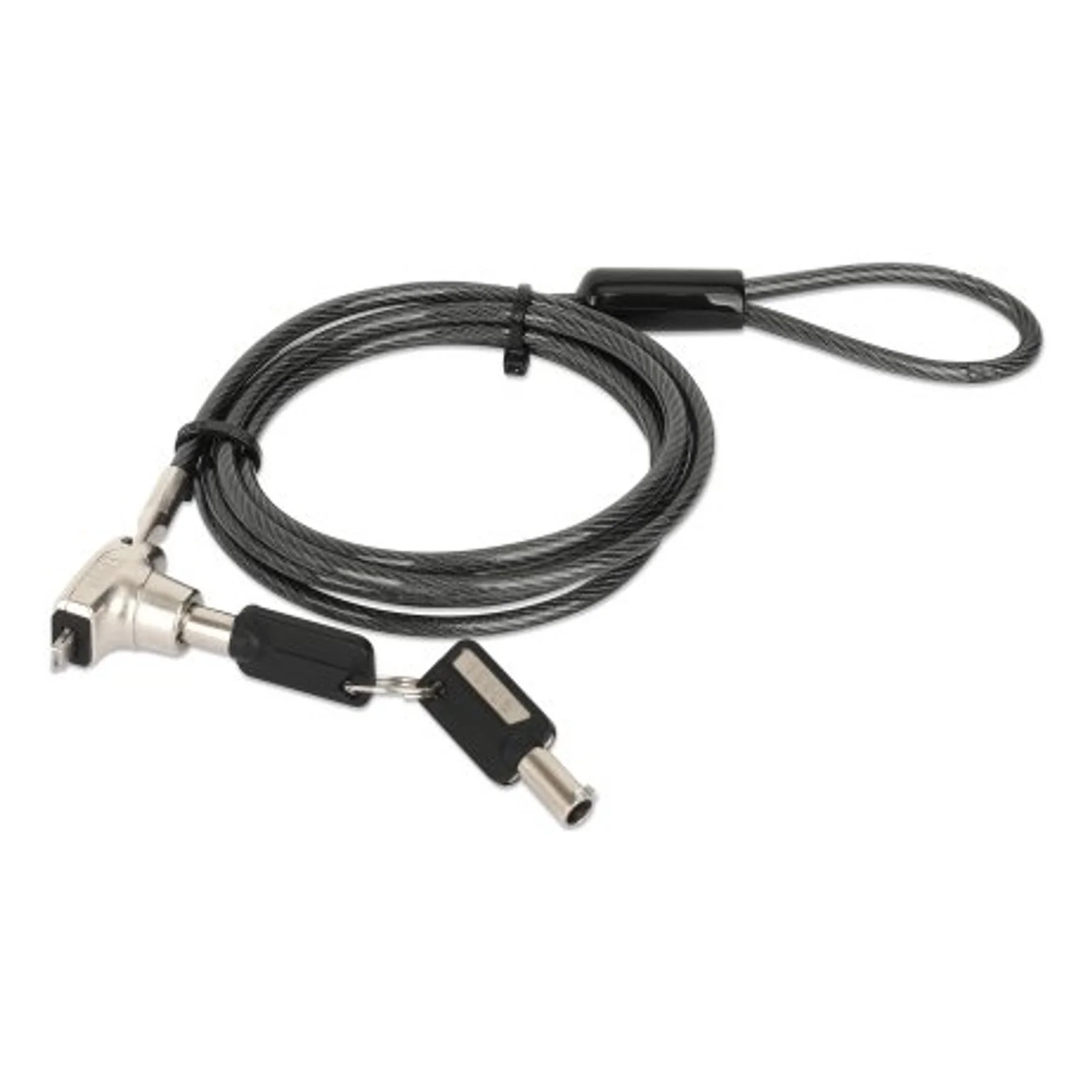 Câble antivol pour ordinateur portable (Nano) avec 2 clés, compatible avec encoche Nano, câble de 1,5 m, acier avec gaine PVC transparente, garantie à vie