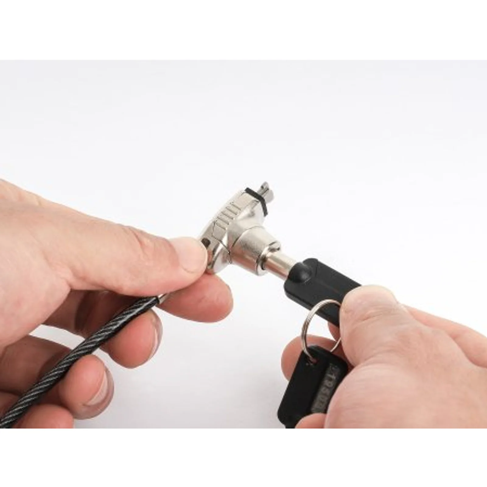 Manhattan Câble antivol pour ordinateur portable (Nano) avec 2 clés, compatible avec encoche Nano, câble de 1,5 m, acier avec gaine PVC transparente, garantie à vie