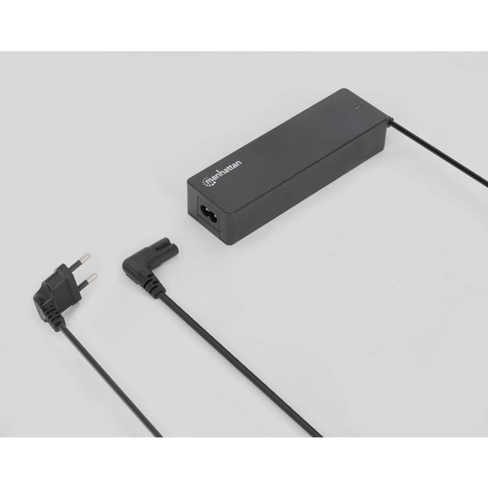 Manhattan Câble d’alimentation avec prise coudée, prise européenne 2 broches (CEE 7/16 Europlug) vers connecteur C7 femelle (figure en huit), 3 m, 2,5 A, noir, câble secteur, garantie à vie