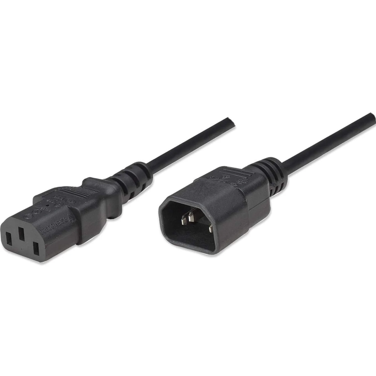 Câble d’alimentation C14 mâle vers C13 femelle, pour connexion moniteur à unité centrale, 1,8 m, 10 A, noir, câble secteur, garantie à vie