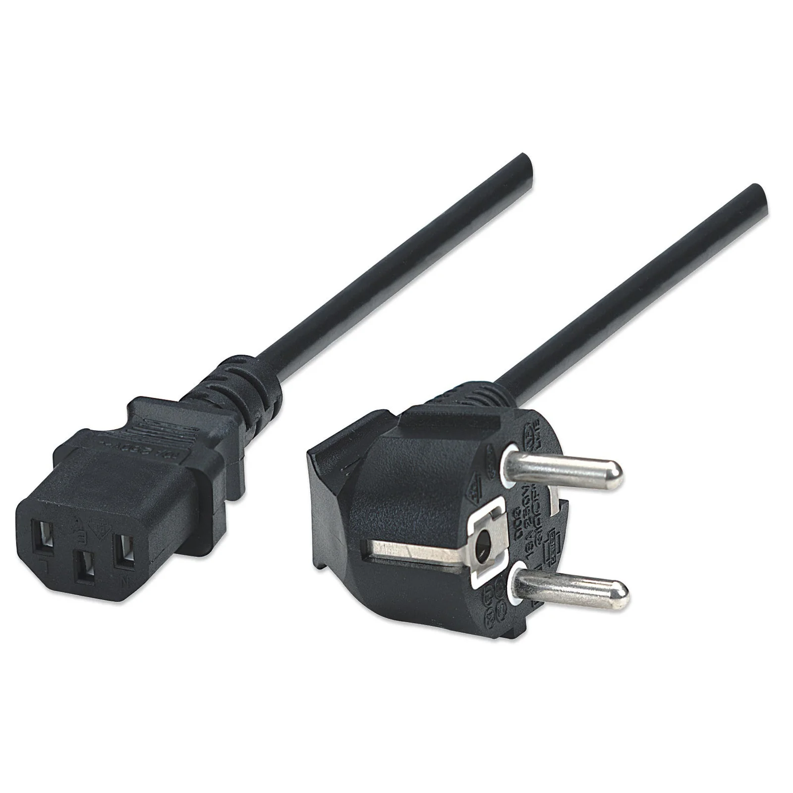 Câble d’alimentation, prise Schuko européenne (CEE 7/4) vers connecteur C13 femelle, 1,8 m, 16 A, noir, câble secteur, garantie à vie