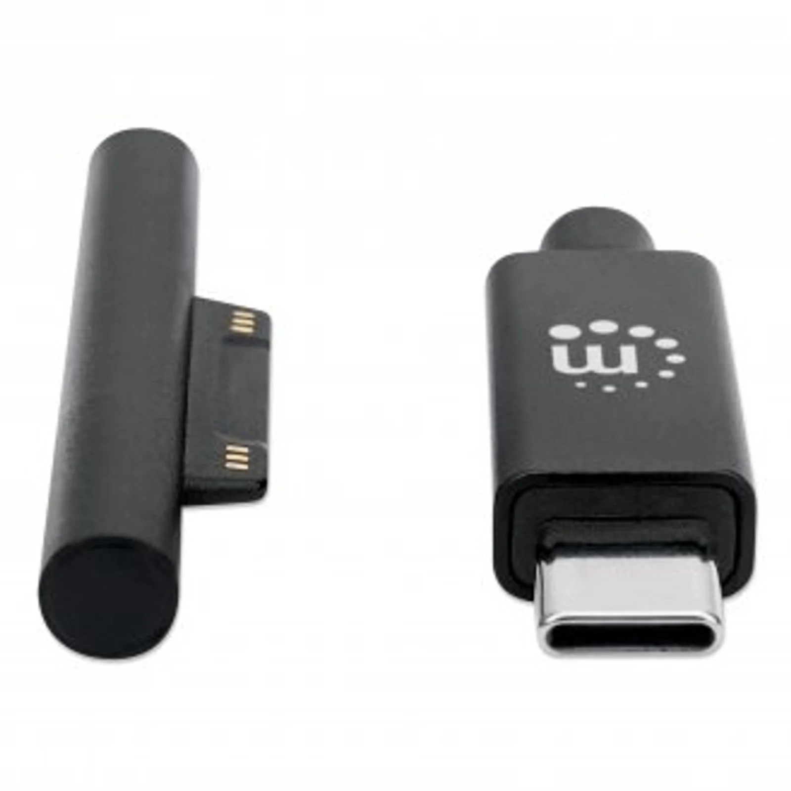 Manhattan Câble de charge USB-C vers Microsoft Surface, 1,8 m, mâle à mâle, 15 V/3 A, charge uniquement (pas de données), noir, garantie à vie