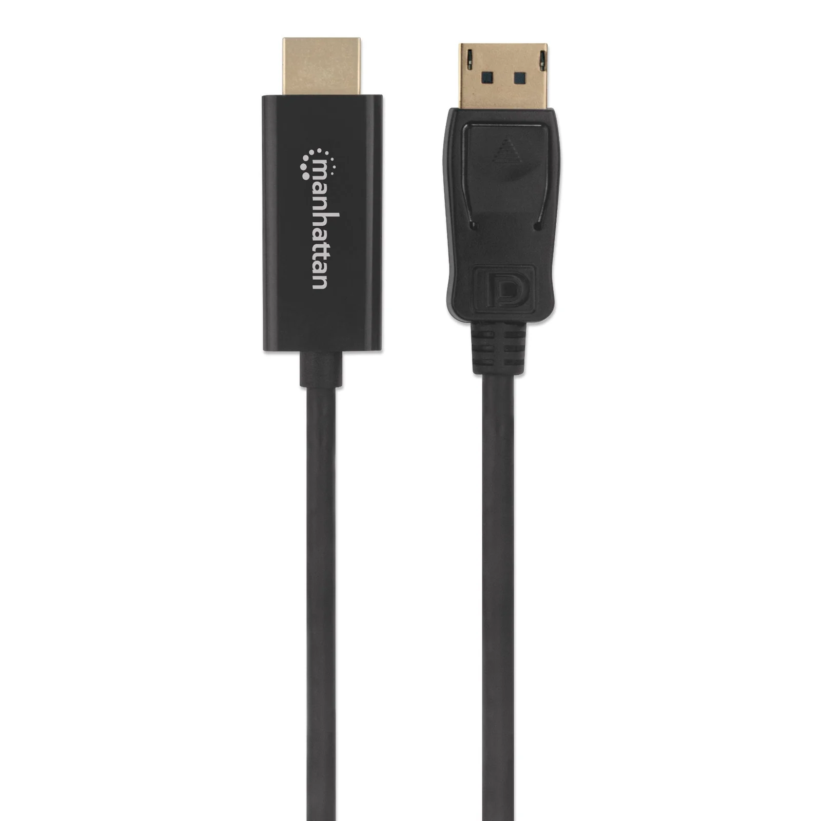 Manhattan Câble DisplayPort 1.1 vers HDMI, 1080p à 60 Hz, 1,8 m, mâle à mâle, DP avec verrouillage, non bidirectionnel, noir, garantie 3 ans