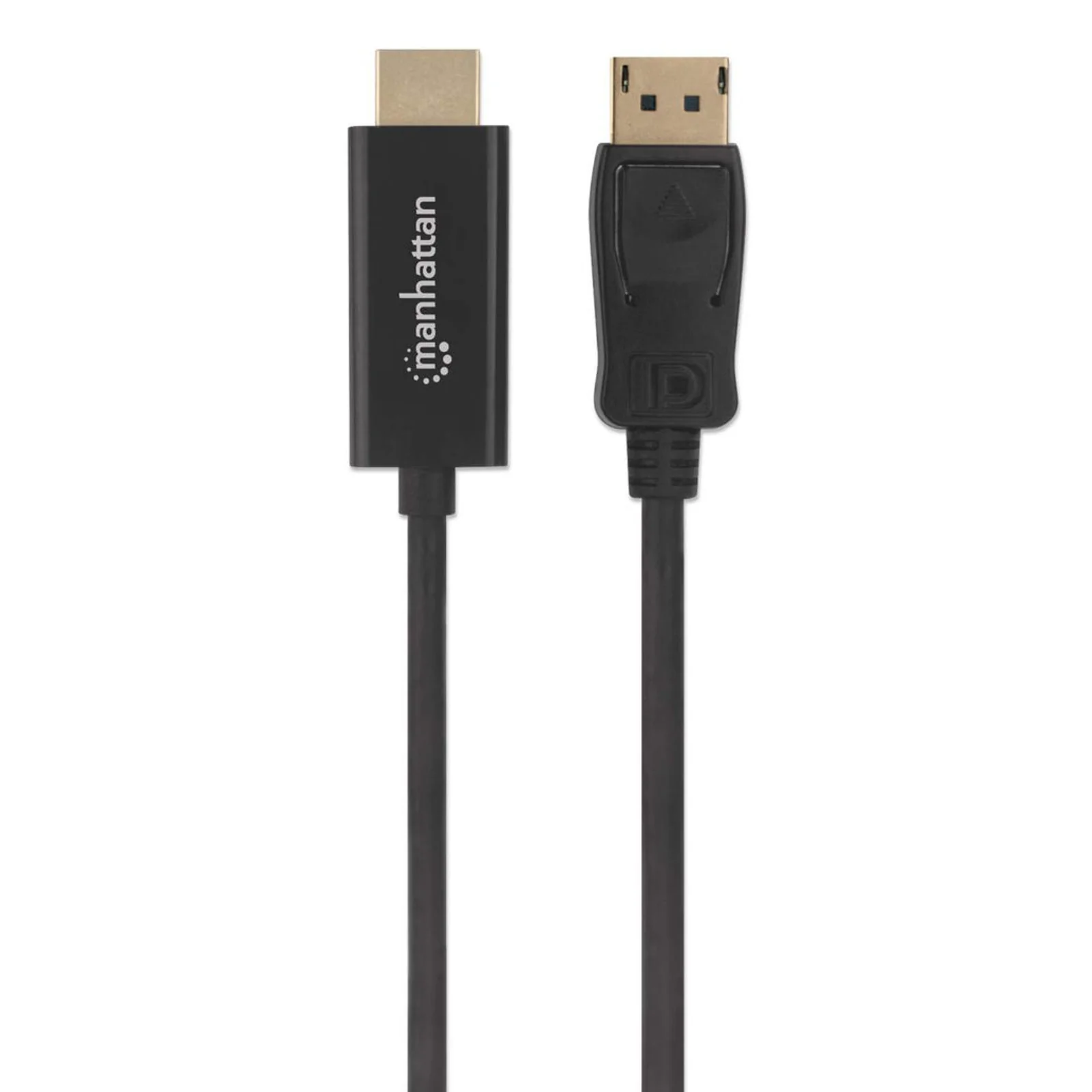 Manhattan Câble DisplayPort 1.1 vers HDMI, 1080p à 60 Hz, 1 m, mâle à mâle, DP avec verrouillage, non bidirectionnel, noir, garantie 3 ans