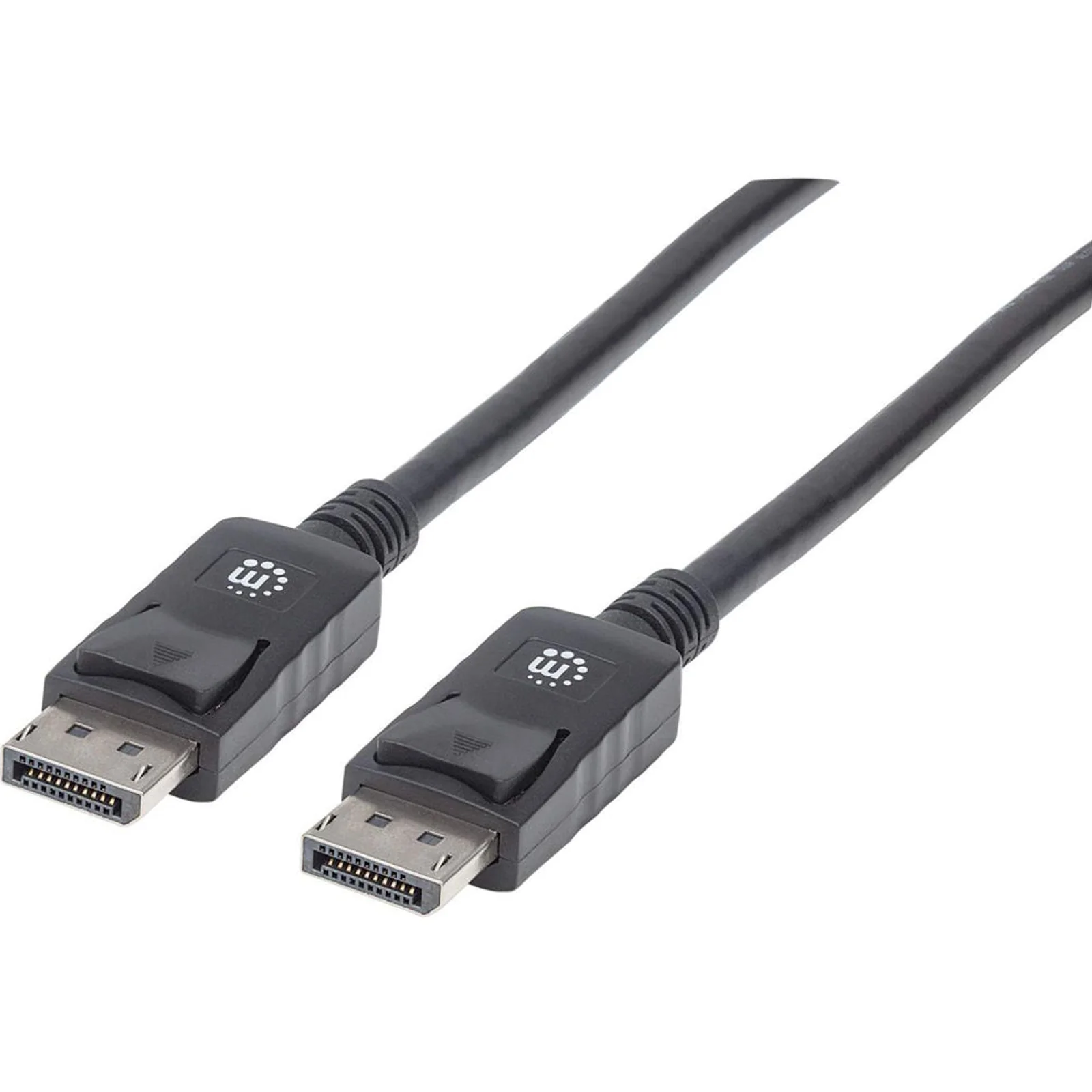 Câble DisplayPort 1.2, 4K à 60 Hz, 2 m, mâle à mâle, connecteurs avec verrouillage, entièrement blindé, noir, garantie à vie, équivalent à DISPL2M