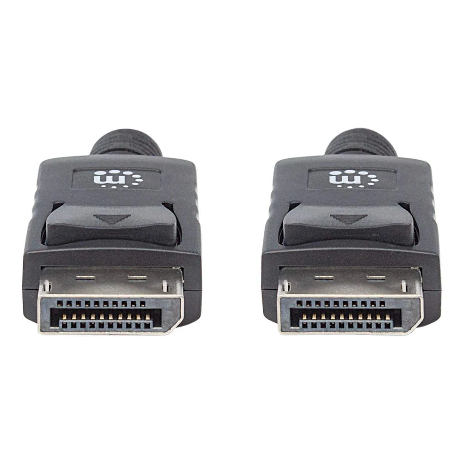 Manhattan Câble DisplayPort 1.2, 4K à 60 Hz, 2 m, mâle à mâle, connecteurs avec verrouillage, entièrement blindé, noir, garantie à vie, équivalent à DISPL2M