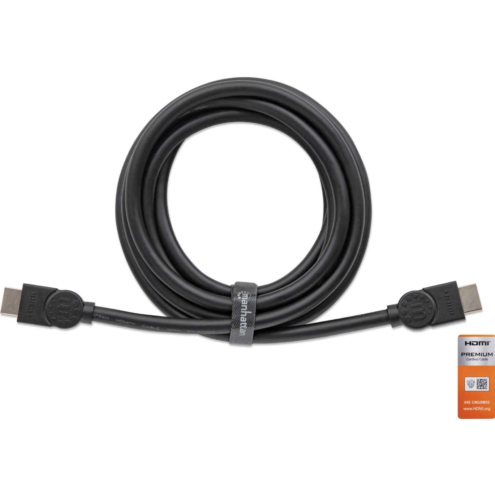 Manhattan Câble HDMI 4K@60 Hz avec Ethernet, 1,8 m, certifié, adapté à TOUT les usages 4K et 1080p/HD - lors de la mise à niveau ou préparez-la pour le moment où vous en aurez besoin, mâle à mâle, noir, Ultra HD 4K x 2K, garantie à vie, équivalent à HDMM2MP