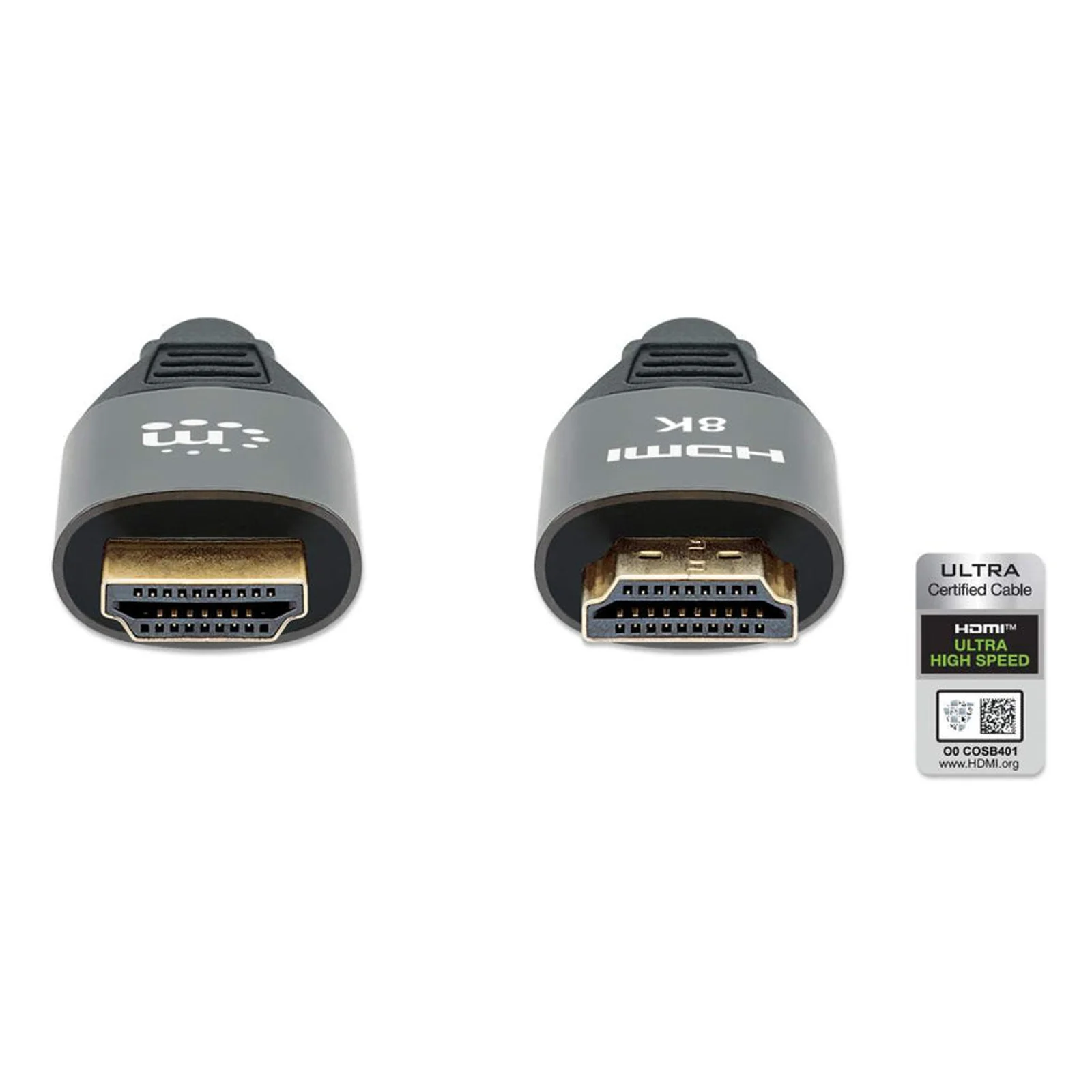 Manhattan Câble HDMI 8K@60 Hz avec Ethernet, 2 m, certifié, adapté à TOUT les usages 8K/4K/1080p/HD - lors de la mise à niveau ou préparez-la pour le moment où vous en aurez besoin, 4K@120 Hz, mâle à mâle, noir, garantie à vie