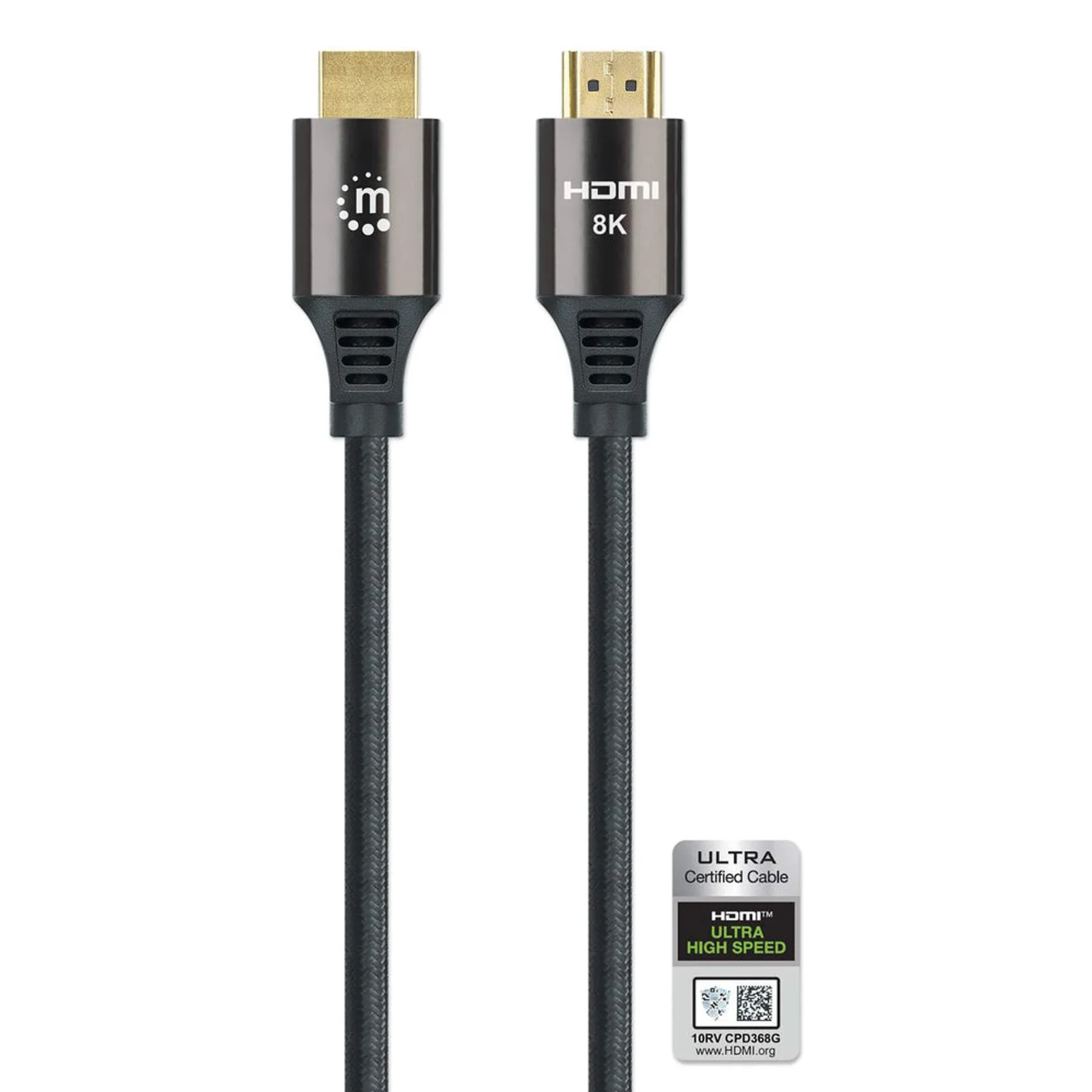 Manhattan Câble HDMI 8K@60 Hz avec Ethernet, 3 m, certifié, adapté à TOUT les usages 8K/4K/1080p/HD - lors de la mise à niveau ou préparez-la pour le moment où vous en aurez besoin, 4K@120 Hz, mâle à mâle, noir, garantie à vie