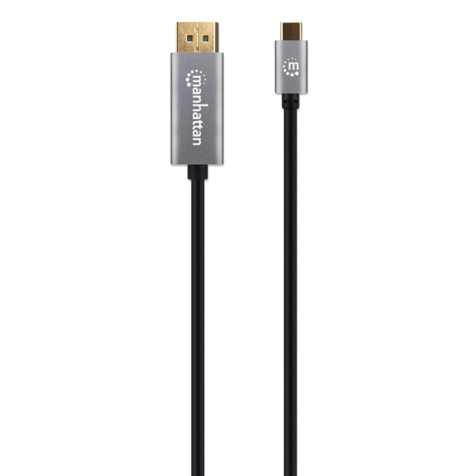 Manhattan Câble USB-C vers DisplayPort 1.4, 8K@60Hz, 2 m, mâle à mâle, non bidirectionnel, noir, garantie 3 ans, équivalent à CDP2DP146B (sauf 20 cm plus long)