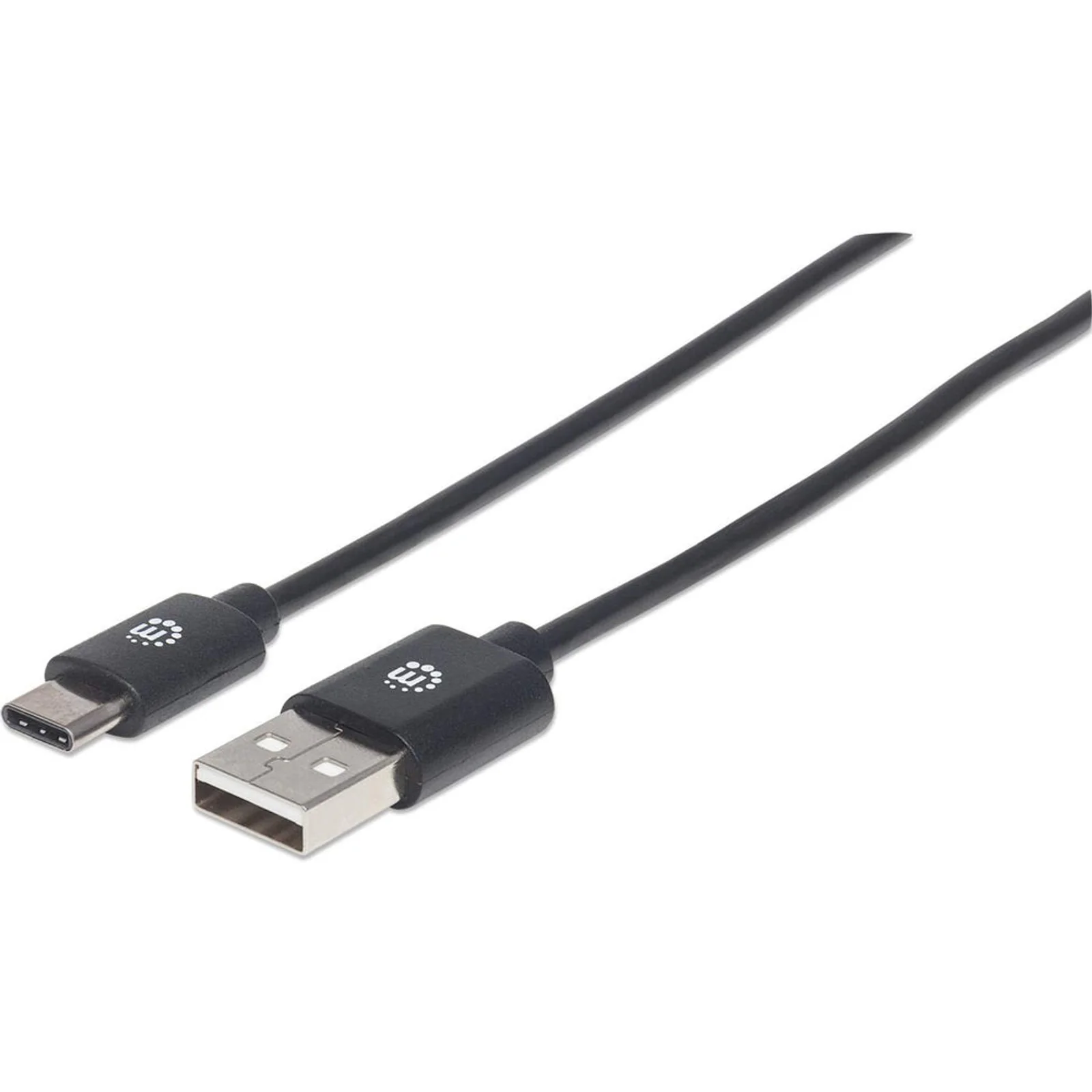 Câble USB-C vers USB-A, 1 m, mâle à mâle, 480 Mbit/s (USB 2.0), noir, garantie à vie, équivalent à USB2AC1M