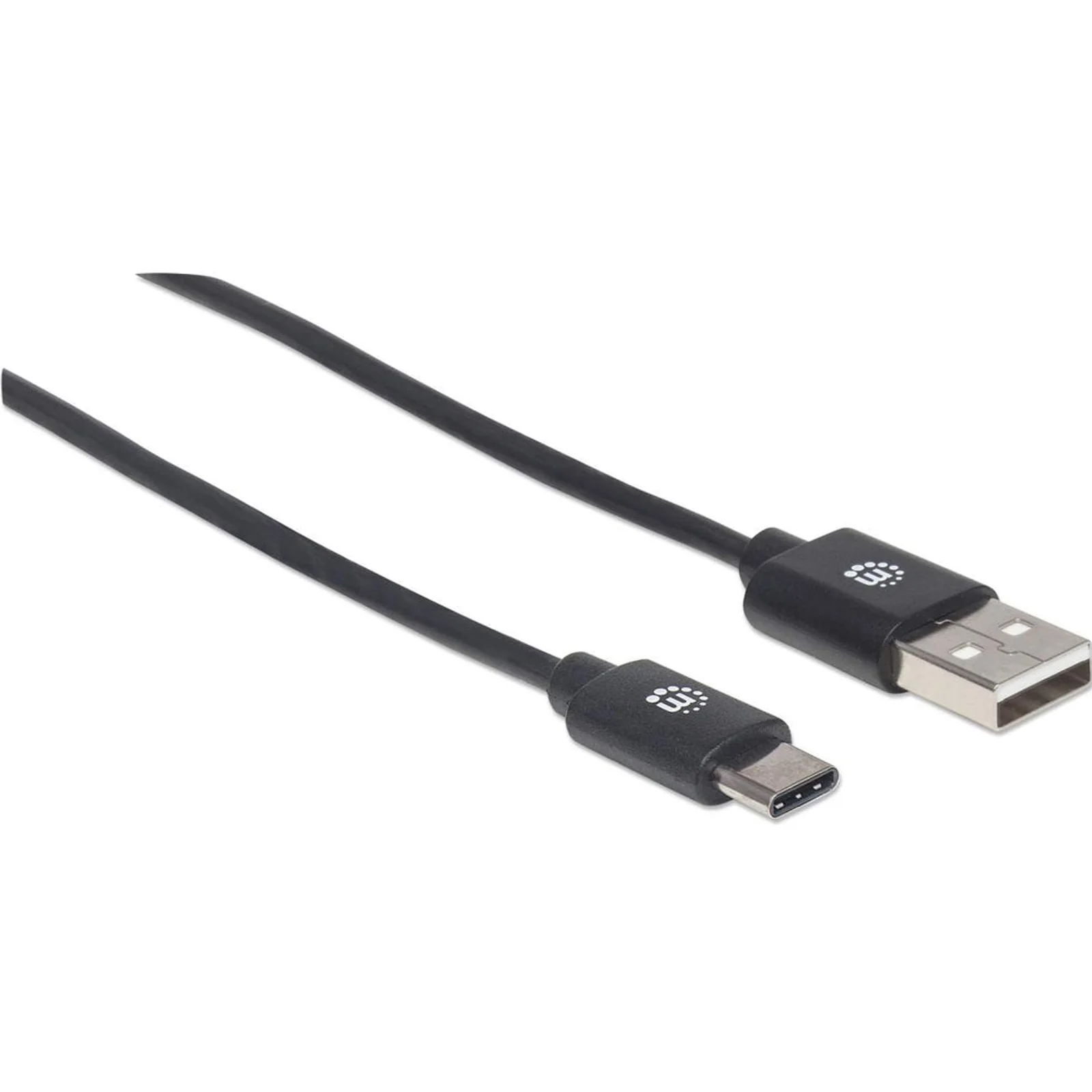 Manhattan Câble USB-C vers USB-A, 1 m, mâle à mâle, 480 Mbit/s (USB 2.0), noir, garantie à vie, équivalent à USB2AC1M