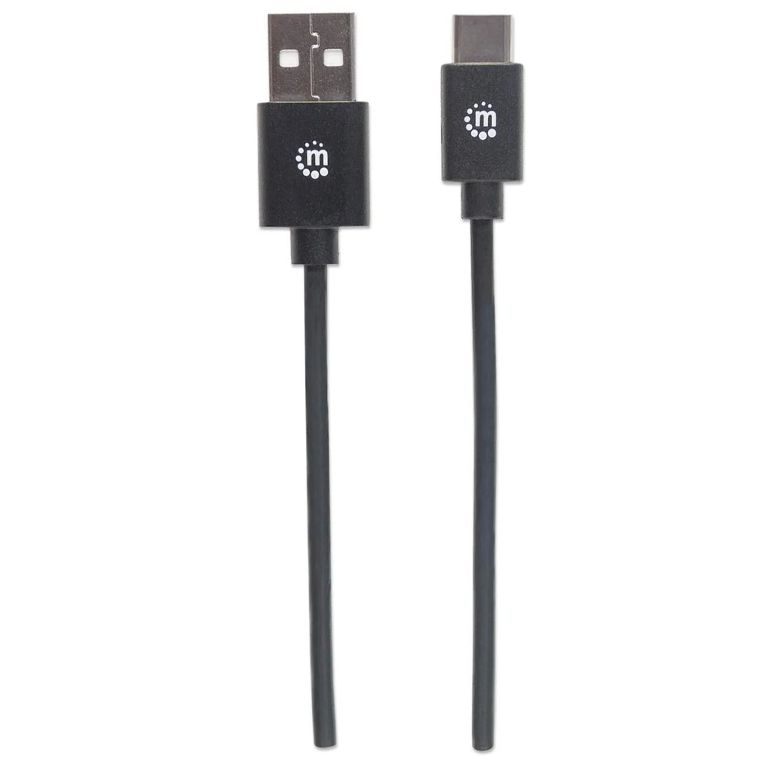 Manhattan Câble USB-C vers USB-A, 1 m, mâle à mâle, 480 Mbit/s (USB 2.0), noir, garantie à vie, équivalent à USB2AC1M