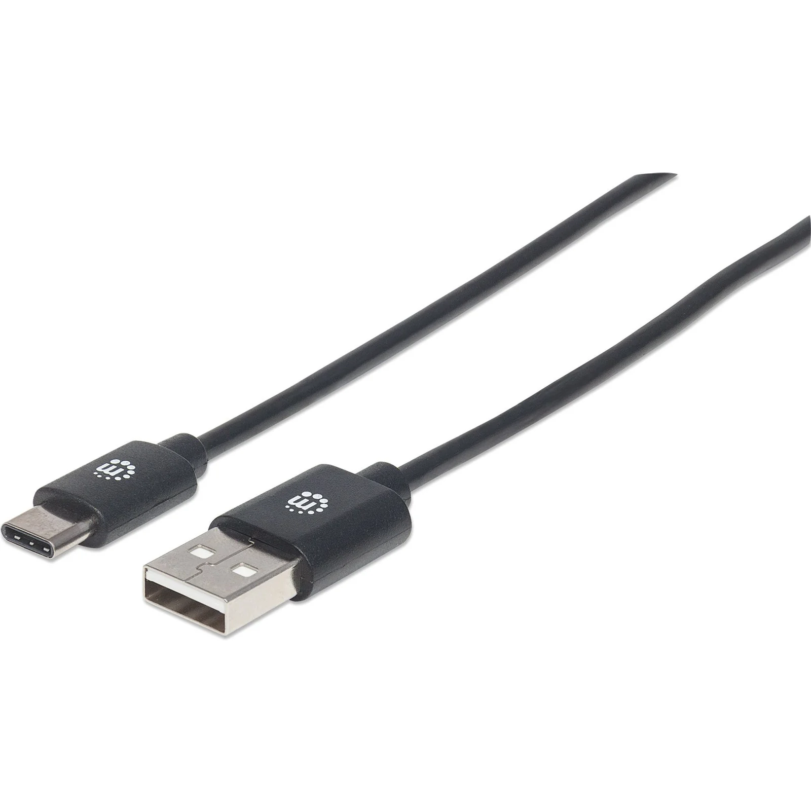 Câble USB-C vers USB-A, 3 m, mâle à mâle, 480 Mbit/s (USB 2.0), noir, garantie à vie
