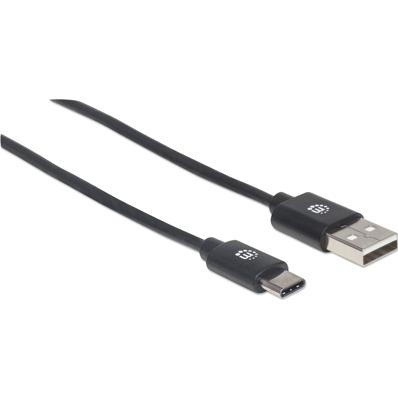Manhattan Câble USB-C vers USB-A, 3 m, mâle à mâle, 480 Mbit/s (USB 2.0), noir, garantie à vie