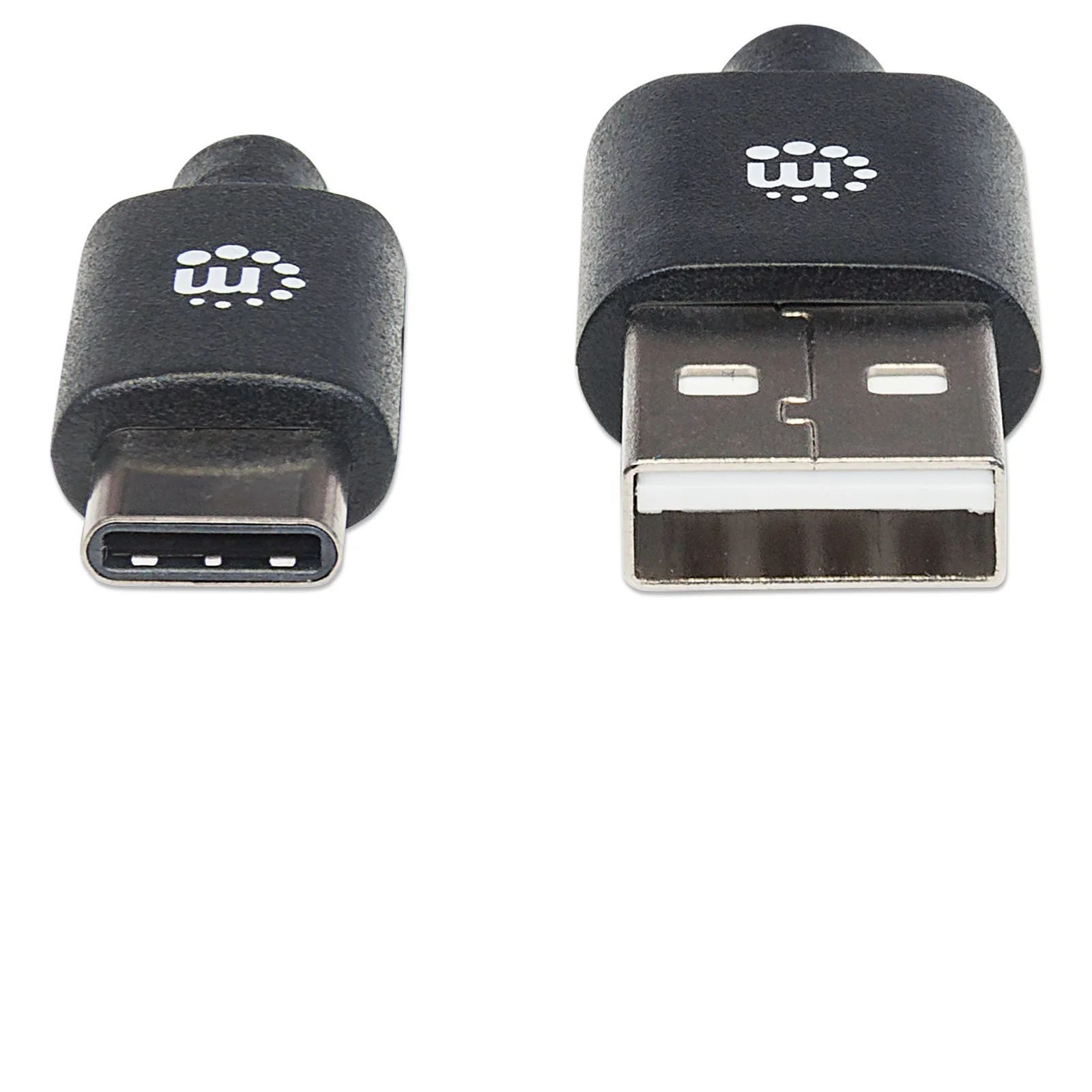 Manhattan Câble USB-C vers USB-A, 3 m, mâle à mâle, 480 Mbit/s (USB 2.0), noir, garantie à vie