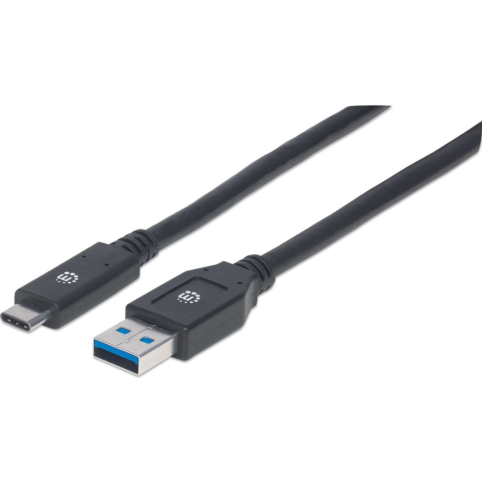Câble USB-C vers USB-A, 3 m, mâle à mâle, 5 Gbit/s (USB 3.2 Gen 1 / USB 3.0), 3 A (charge rapide), noir, garantie à vie