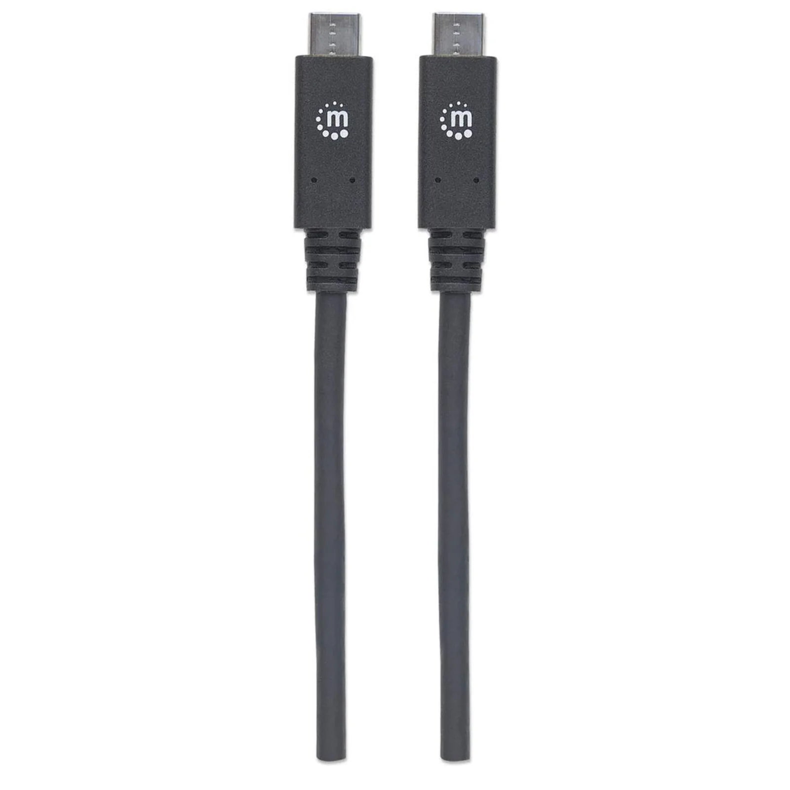 Manhattan Câble USB-C vers USB-C, 1 m, mâle à mâle, 10 Gbit/s (USB 3.2 Gen 2 / USB 3.1), 5 A (charge ultra-rapide), noir, garantie à vie, équivalent à USB31C5C1M